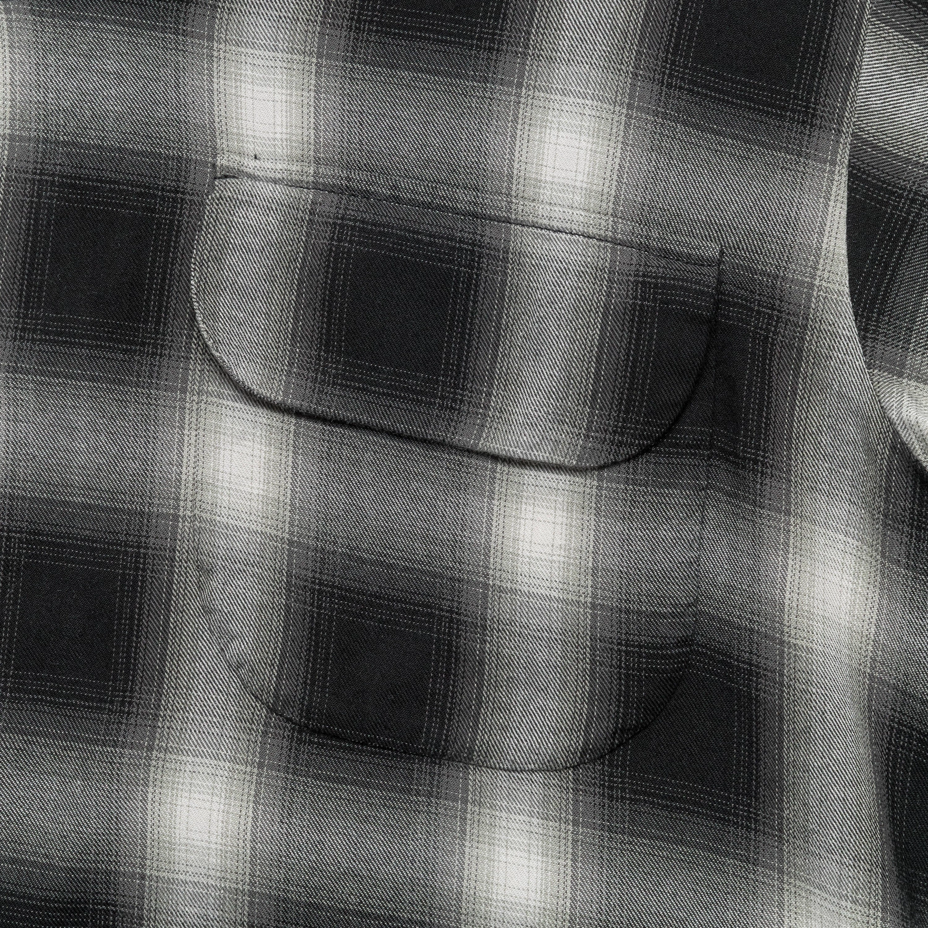 Non Iron Fabric Ombre Check Shirt - Black