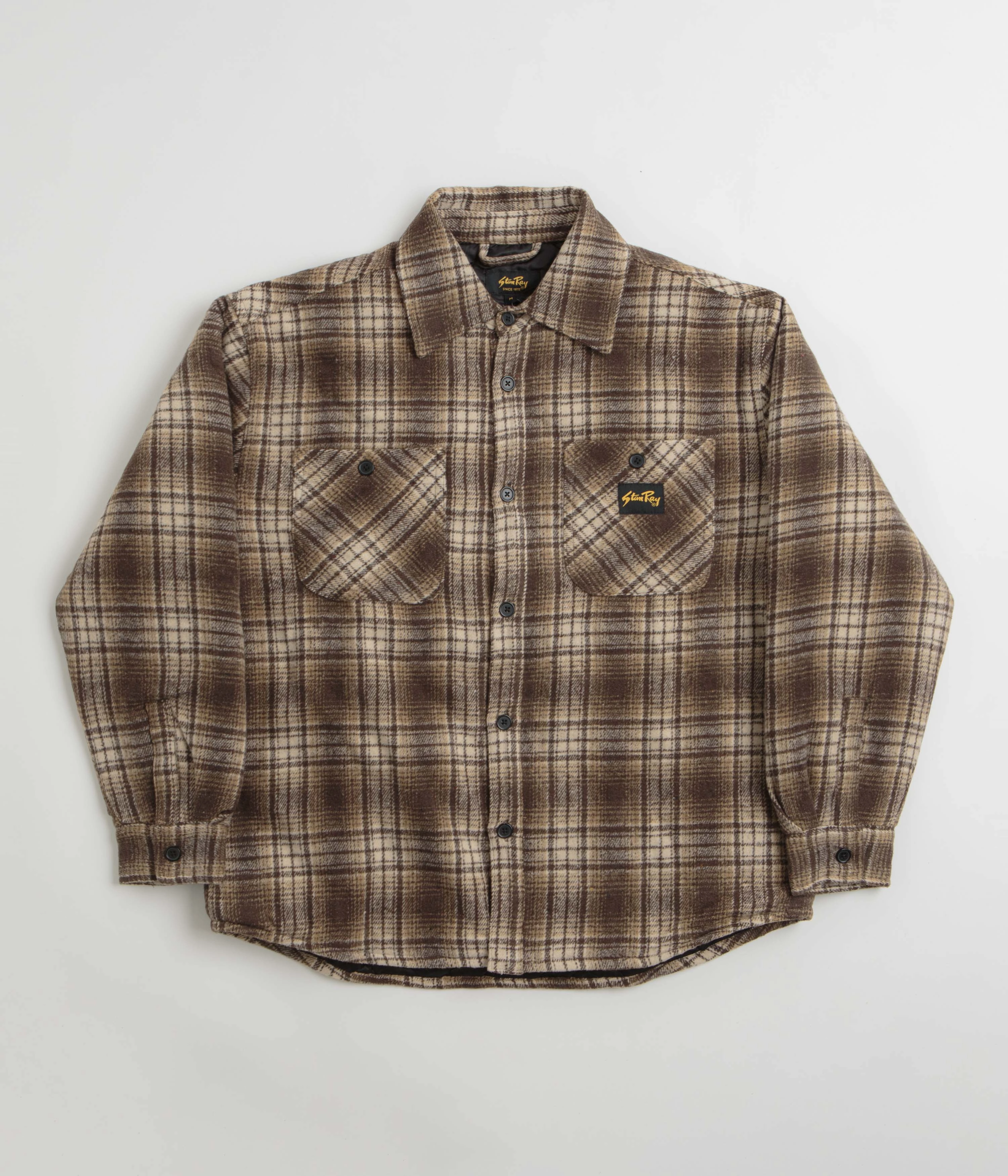 Oil size - inclusive Stan Ray Quilted Plaid Overshirt - Brown