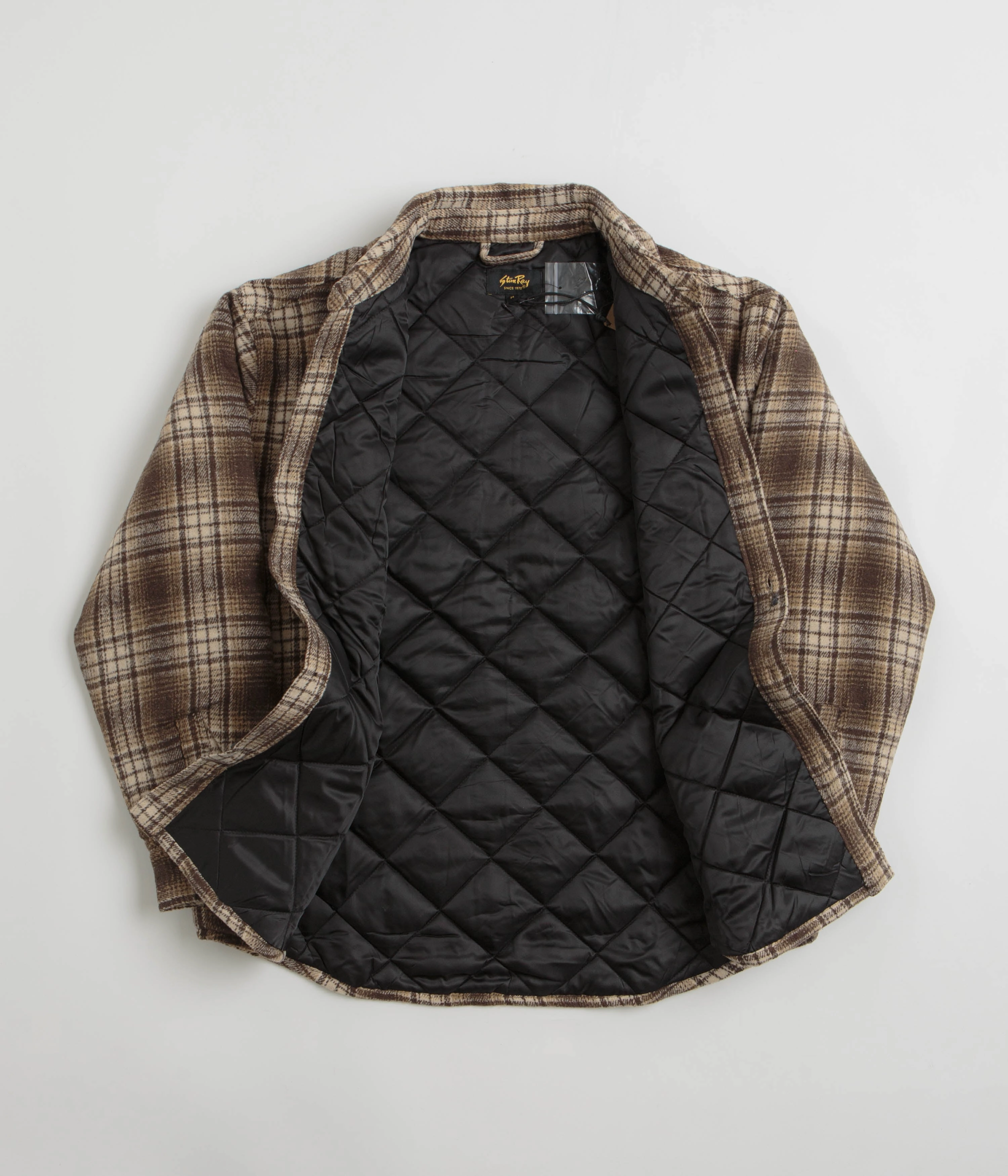 Stan Ray Quilted Plaid Overshirt - Brown QuickDry Moisture Wicking