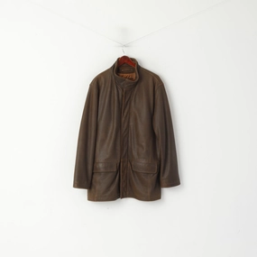 Picture Ventilation Vents Trapper Men 54 44 XL Leather Jacket Brown Silvio Full Zipper Classic Cow Nubuk Top