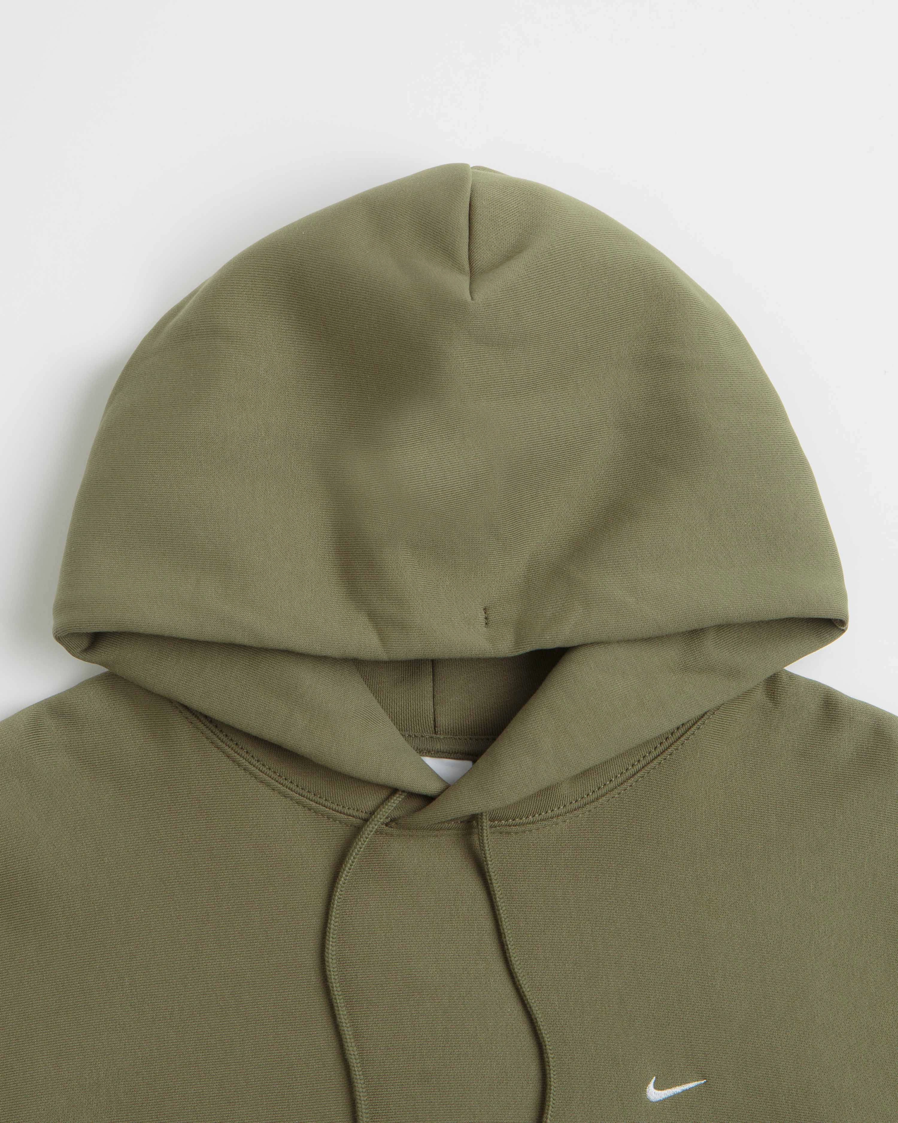 Arctic style Nike Solo Swoosh Hoodie - Medium Olive / Medium Olive / White / White