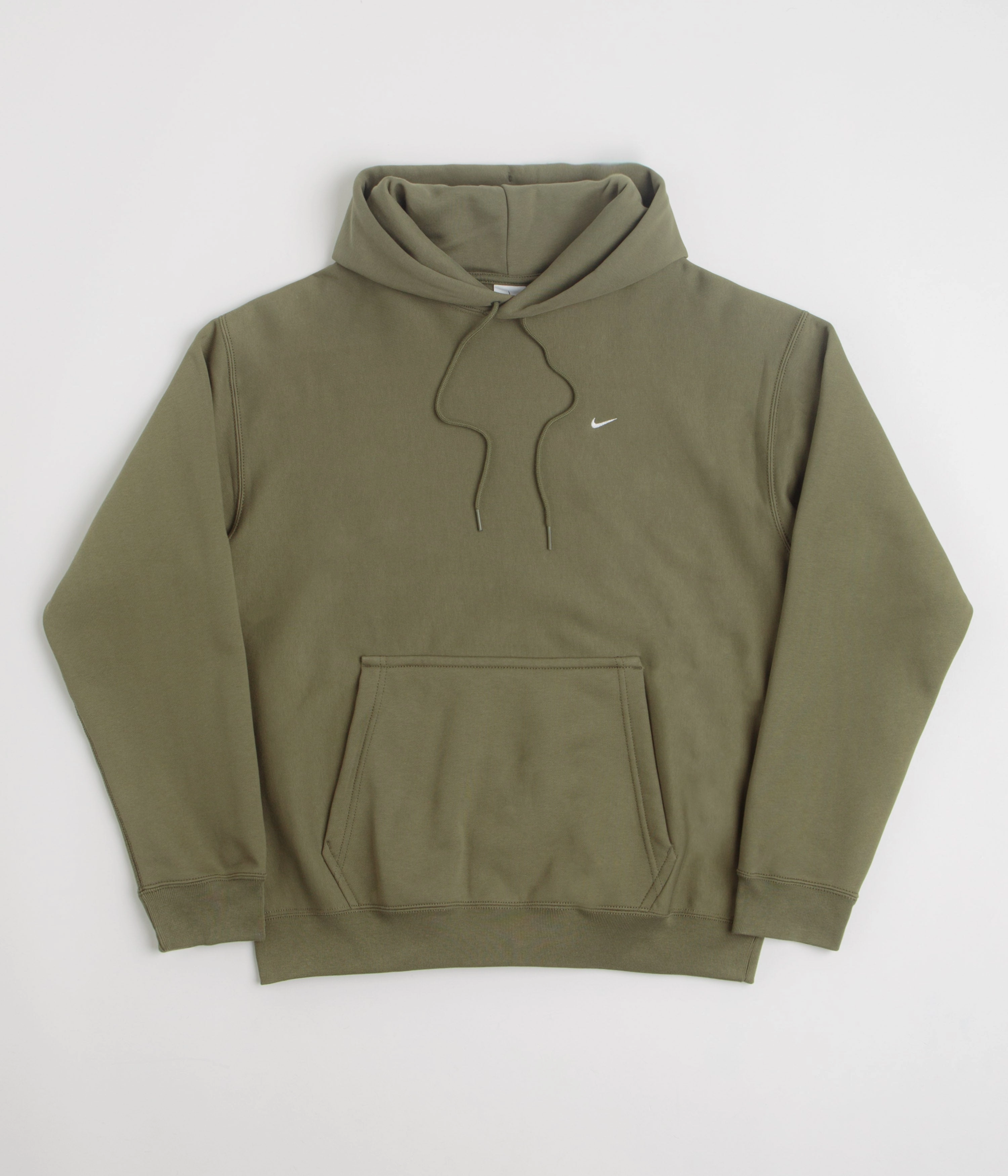 Streetwear Feminine Style Nike Solo Swoosh Hoodie - Medium Olive / Medium Olive / White / White