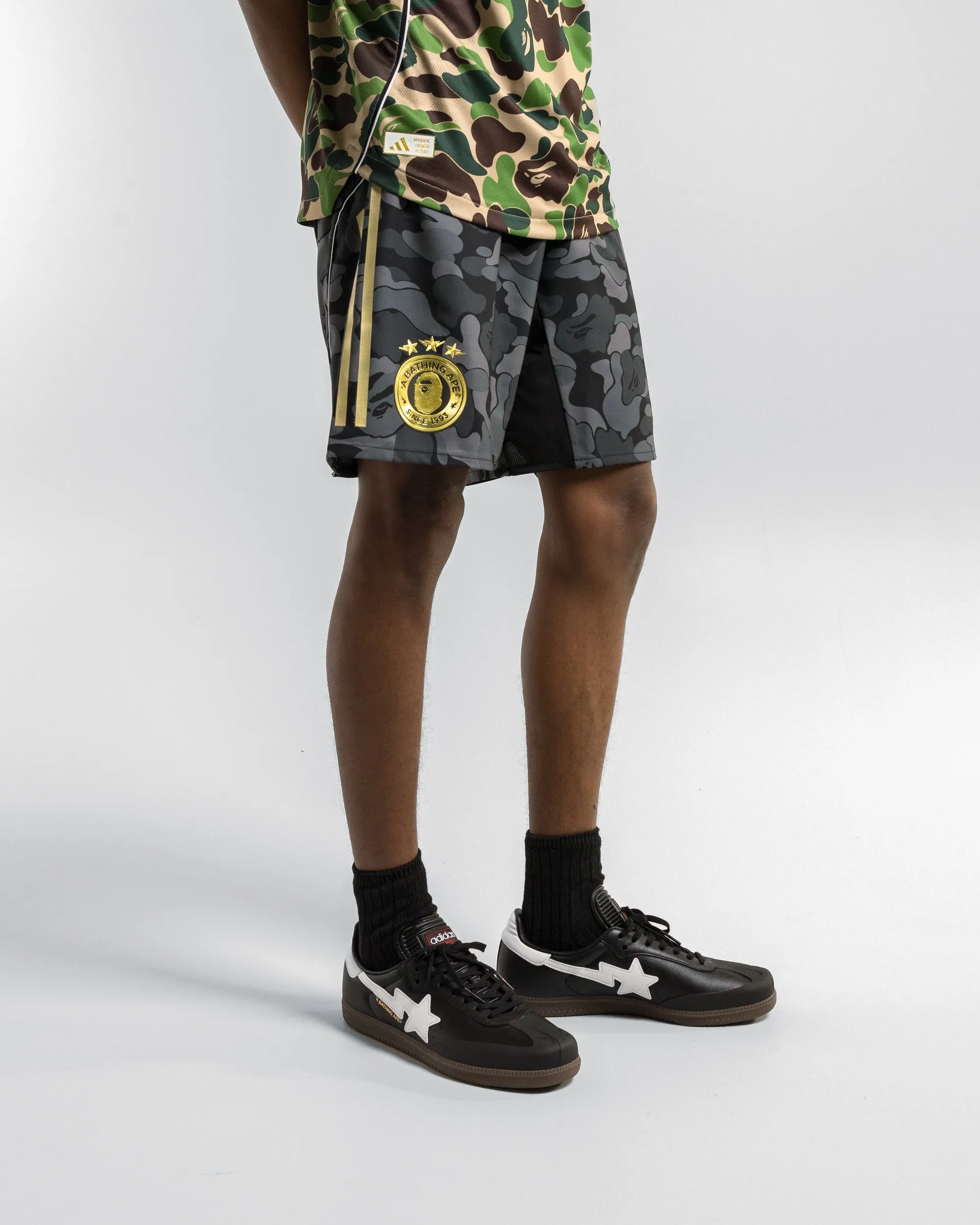 Day Out Travel Style Football Shorts x BAPE - Black ABC Camo