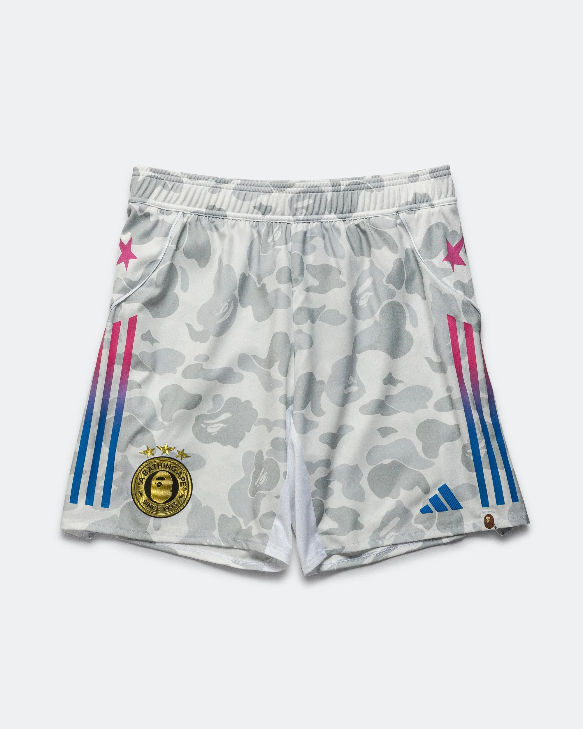 Retro Style Slimming Effect Football Shorts x BAPE - White ABC Camo