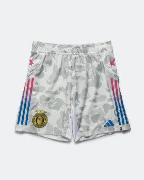 Retro Style Slimming Effect Football Shorts x BAPE - White ABC Camo