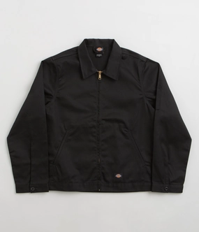 Dickies Unlined Eisenhower Jacket - Black / Black Hexagonal Quilted Pattern