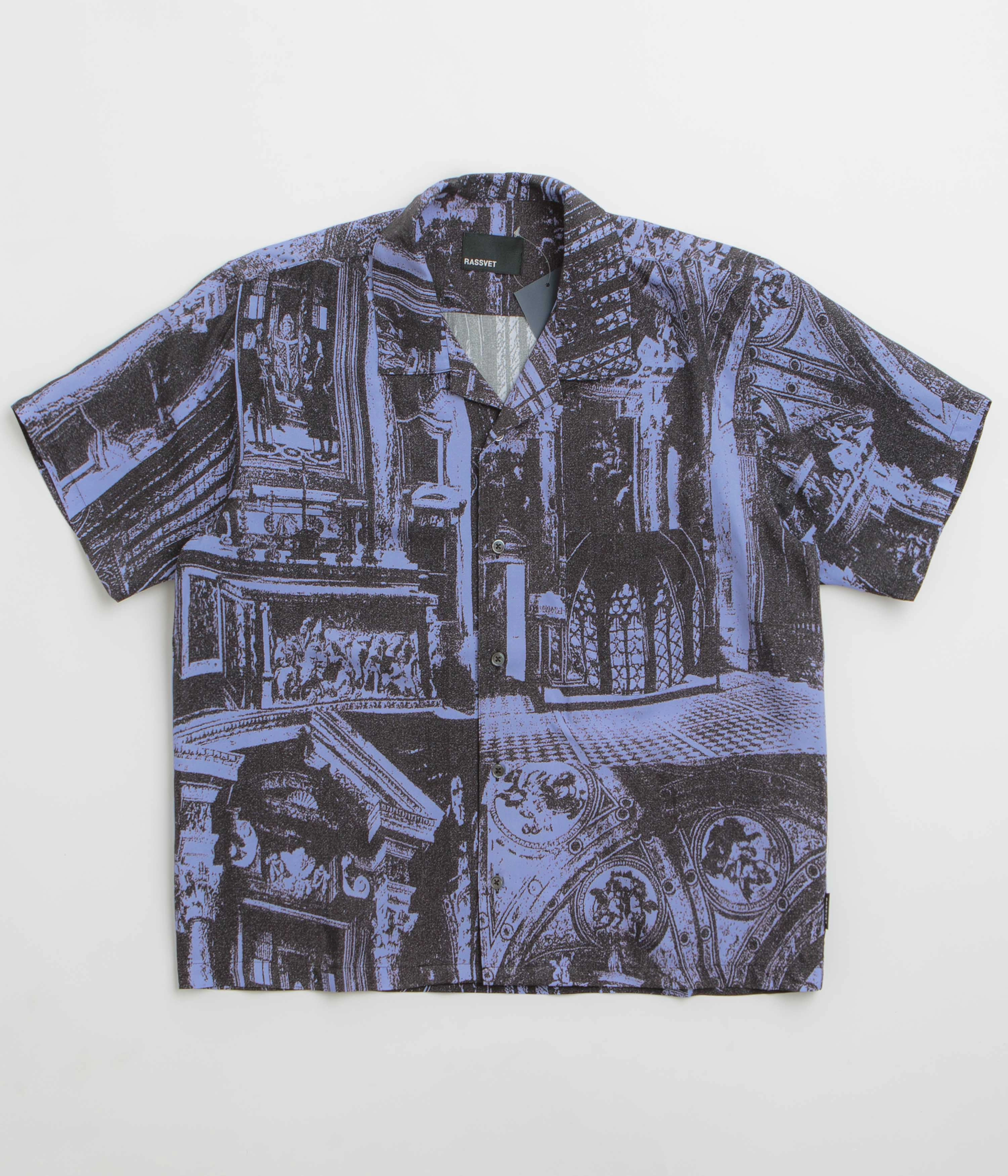 Unisex style Contemporary Design Rassvet Ray Short Sleeve Shirt - Print