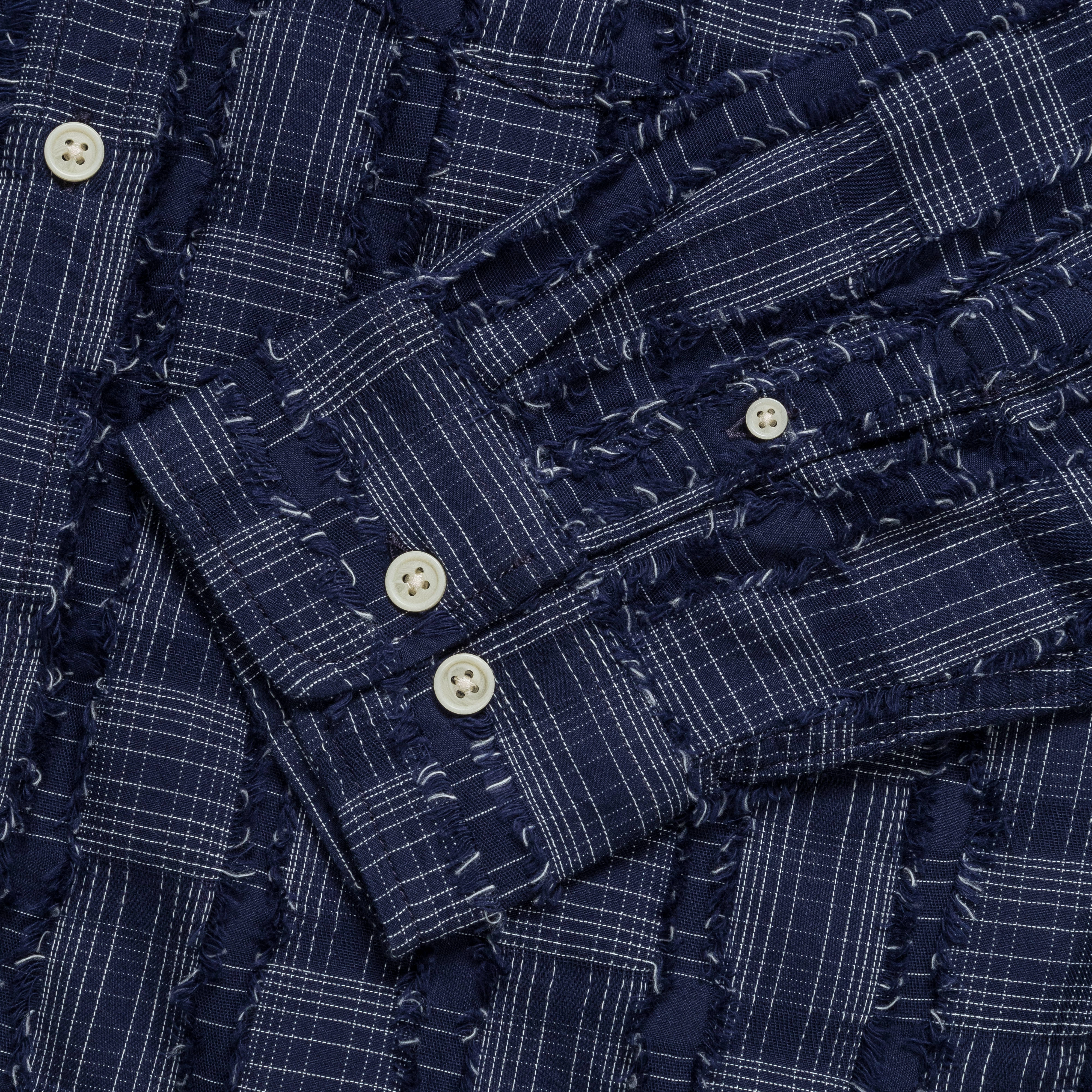 Orion LS Shirt - Navy High-End Finish Smooth Stitch Pattern