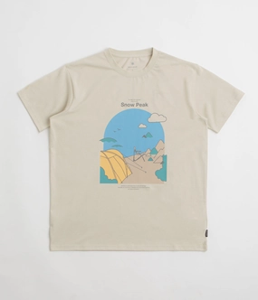 Snow Peak Camping Graphic T-Shirt - Ivory Lightweight Shirt outdoor concert