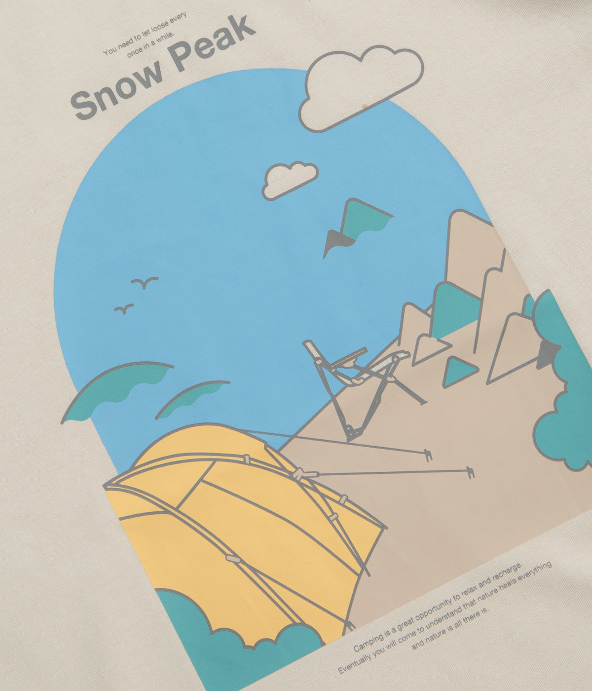 Urban Smart Snow Peak Camping Graphic T-Shirt - Ivory