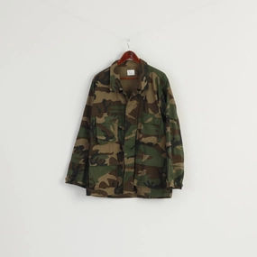 Fostex Garments Men L Jacket Green Cotton Military Army Camo Nato Top Sustain