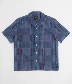 Water Repellent Finish Ruffle Edge Howlin' Cocktail D??Amore Short Sleeve Shirt - Blues Mix