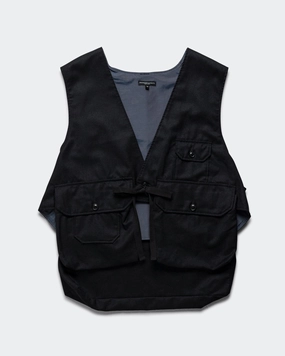 Fowl Vest - Dark Navy High Count Worsted Wool EcoFriendly Dye