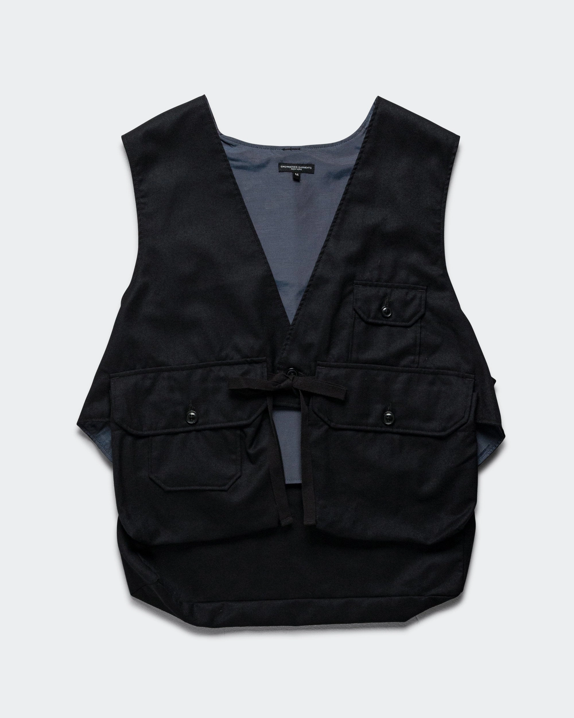 Fowl Vest - Dark Navy High Count Worsted Wool EcoFriendly Dye