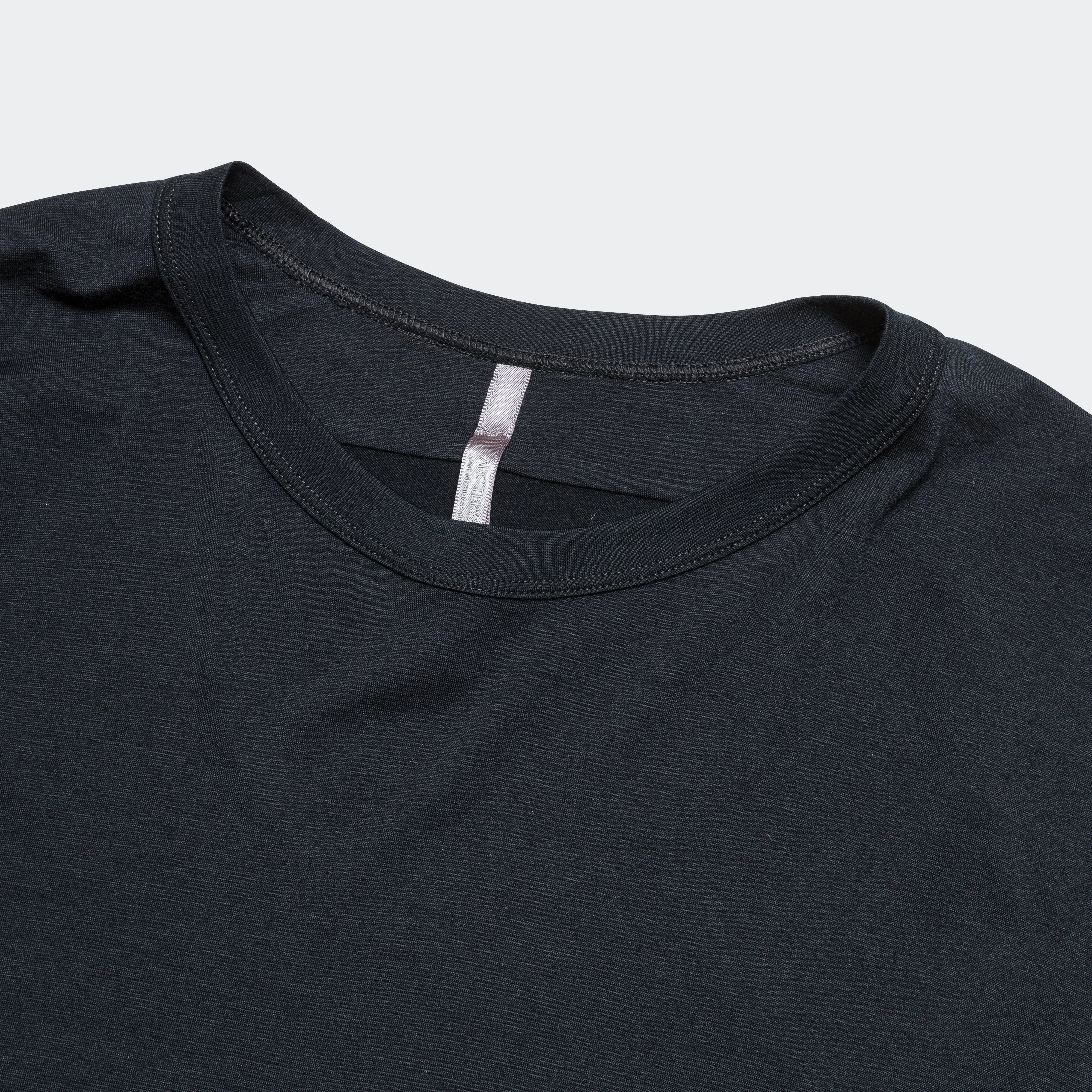 Drop Shoulder Cut Frame LS Shirt - Black