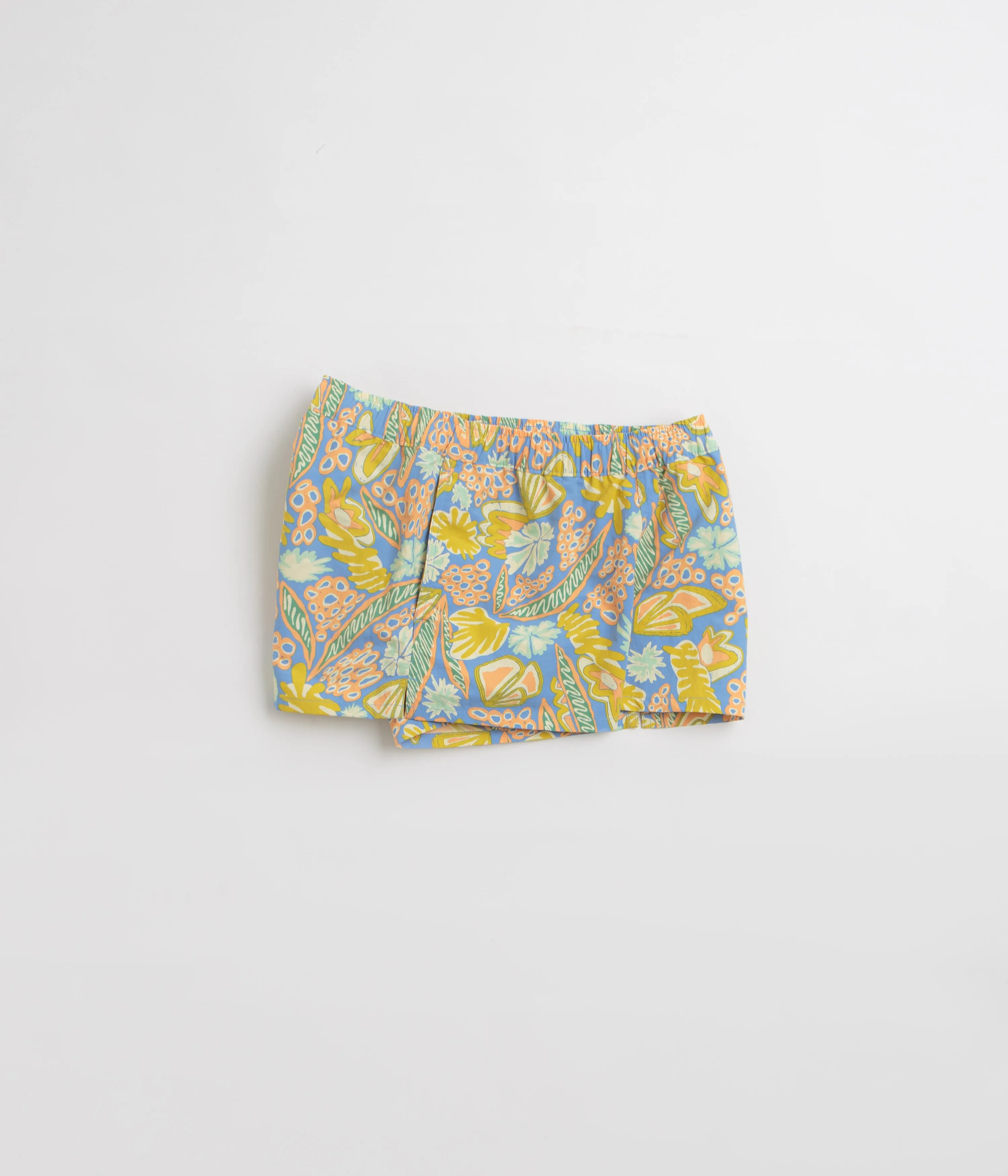 Stain-Resistant Temperature Regulating Blend Patagonia Womens Barely Baggies 2.5" Shorts - Wrasse: Wetland Blue