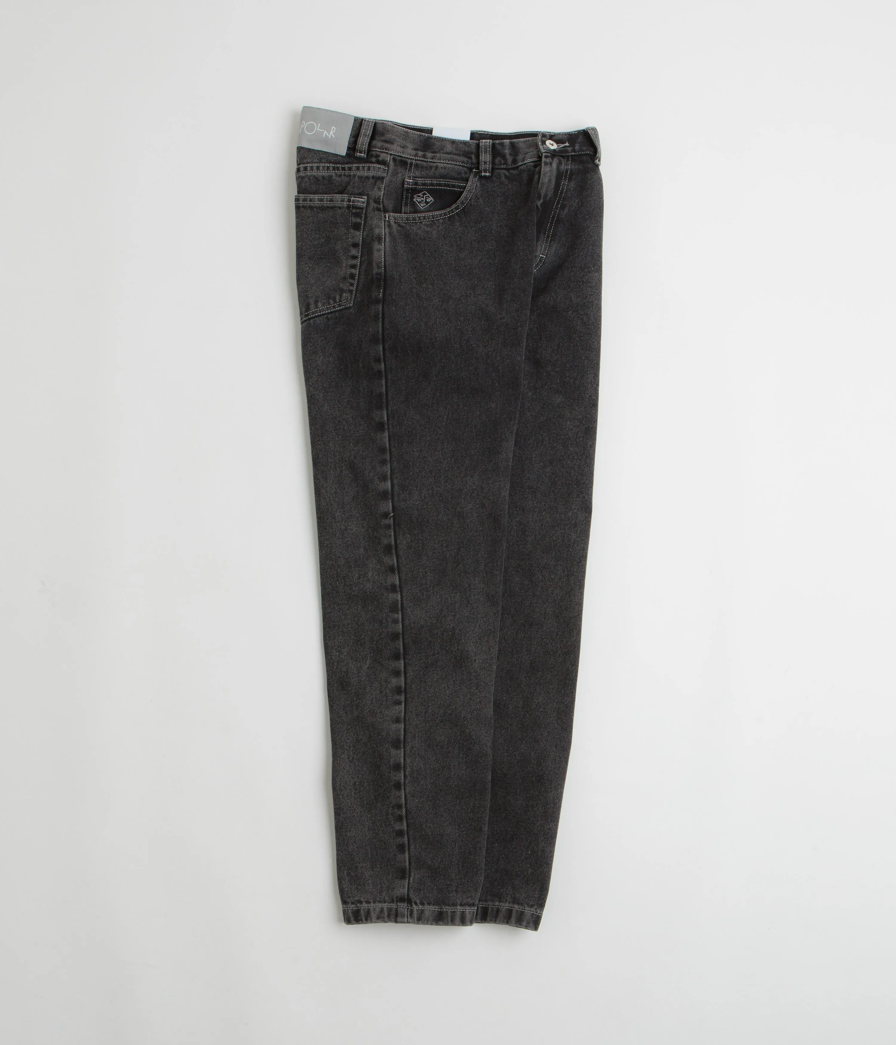 Polar 89 Jeans - Silver Black Flex Knit Waist Panel Slim Sunny Vibes Festival Outfit