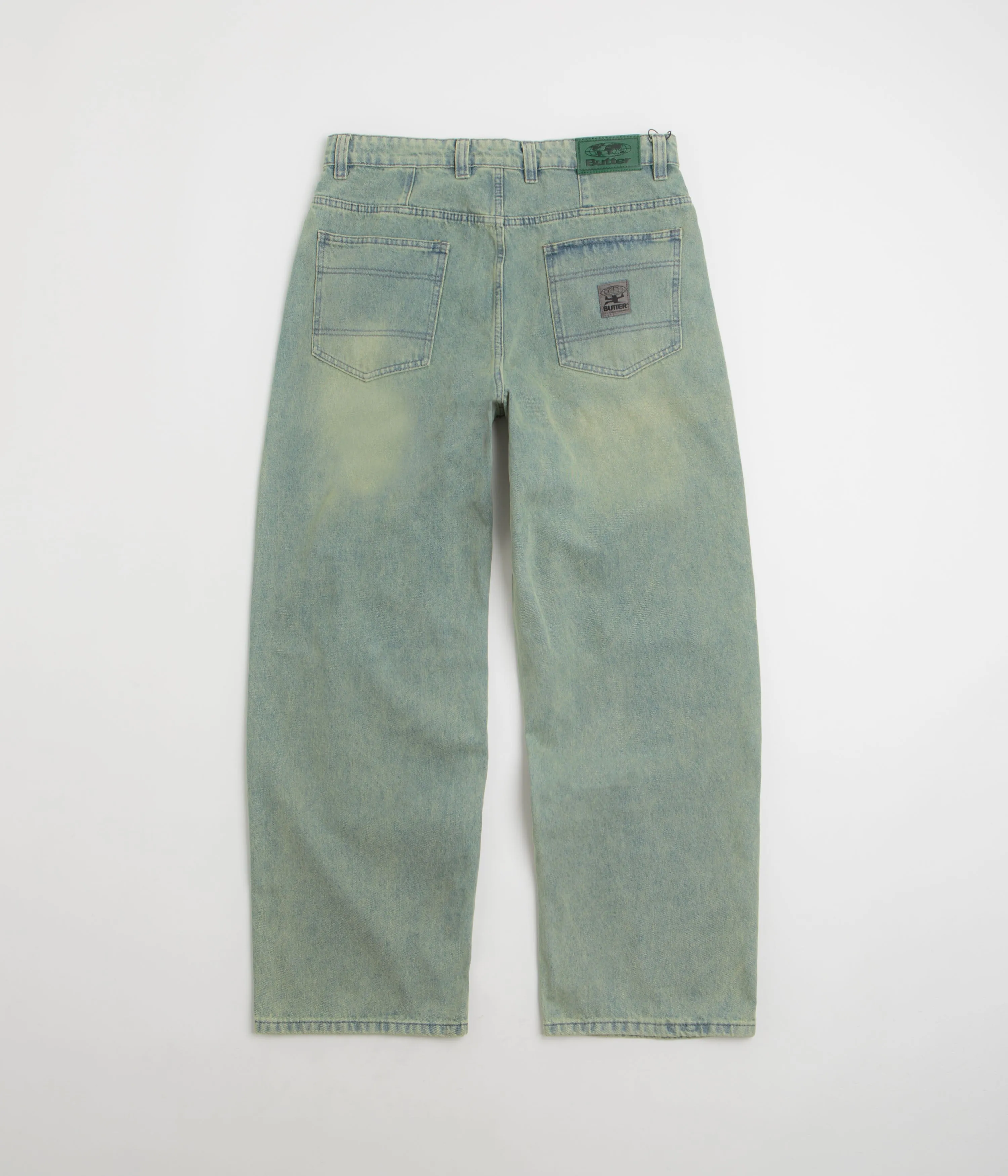 Butter Goods Wide Cut Jeans - Tinted Blue Wash Sustainable Evening Stroll Casual