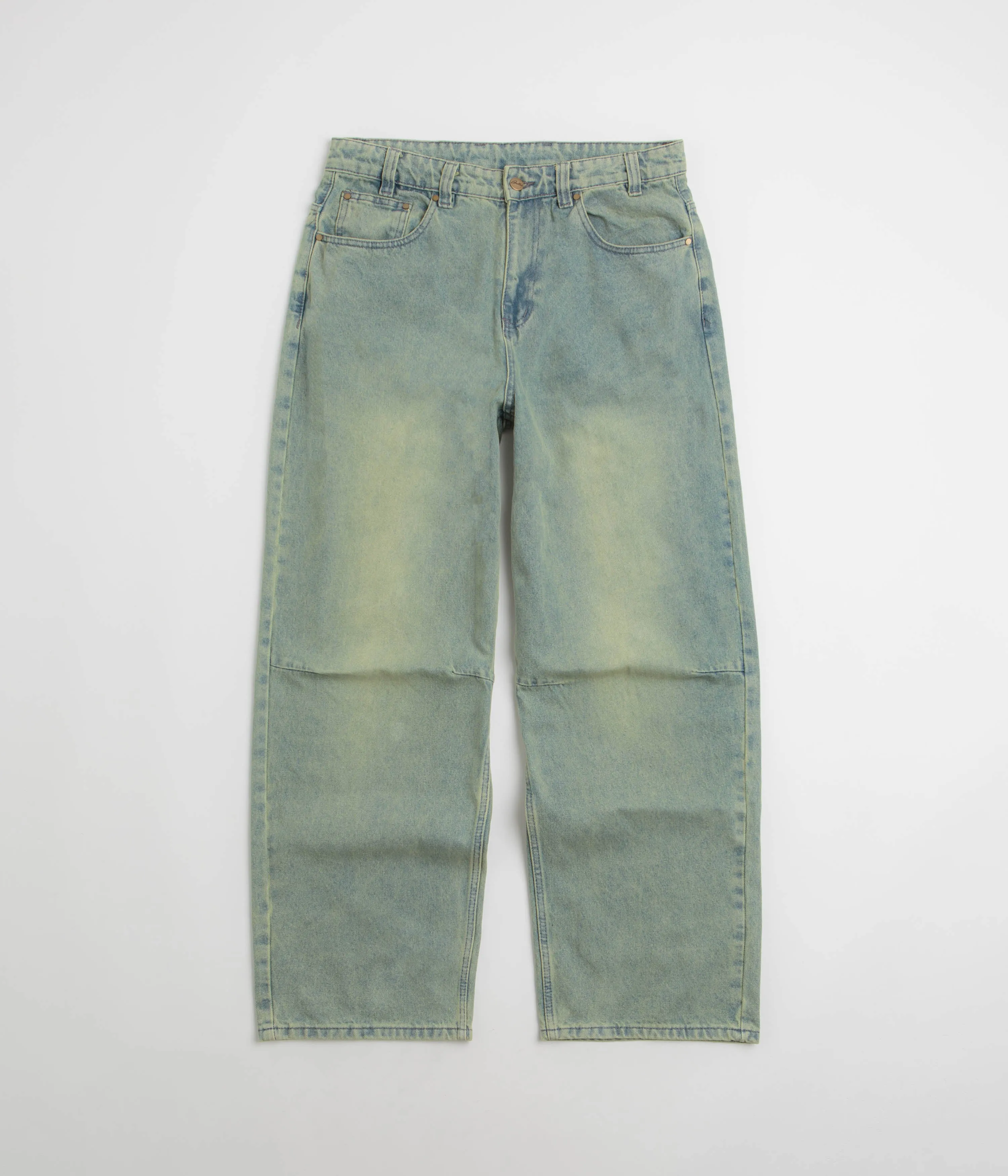 Sustainable Beach Day Street Casual Butter Goods Wide Cut Jeans - Tinted Blue Wash