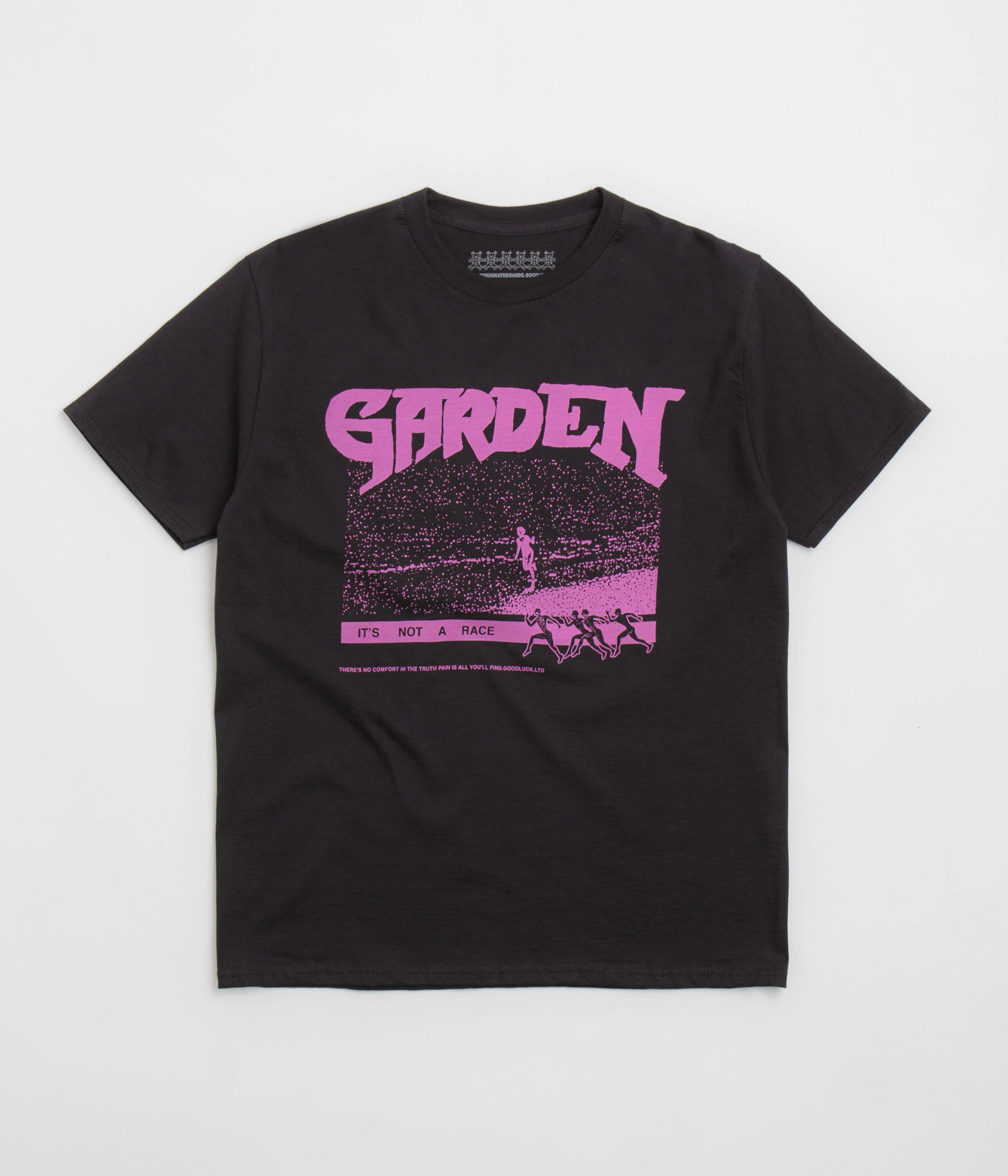 Stylish Details Garden Not A Race T-Shirt - Black / Pink