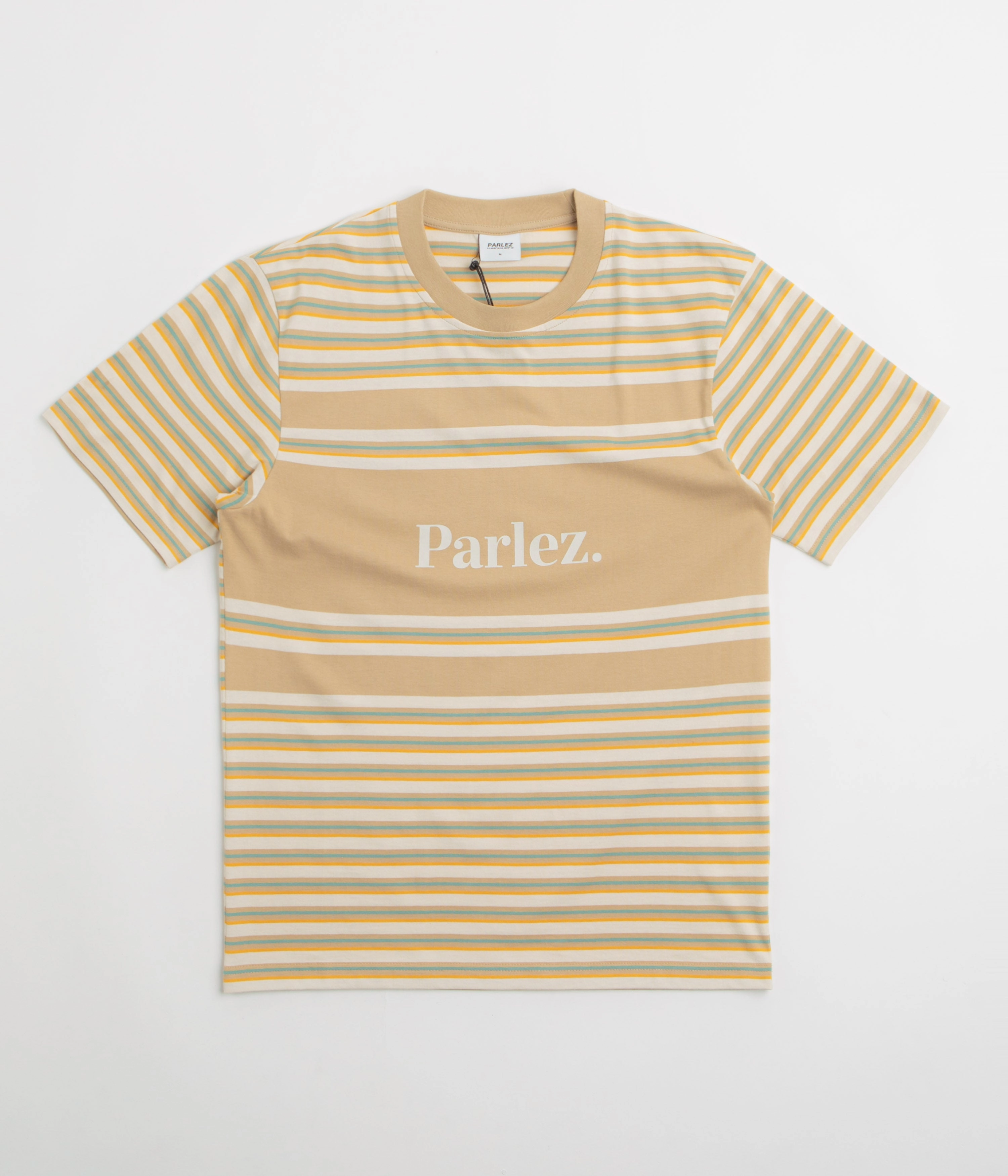 Cozy and Soft Parlez Solar YD Stripe T-Shirt - Greige