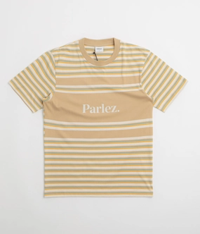 Cozy and Soft Parlez Solar YD Stripe T-Shirt - Greige