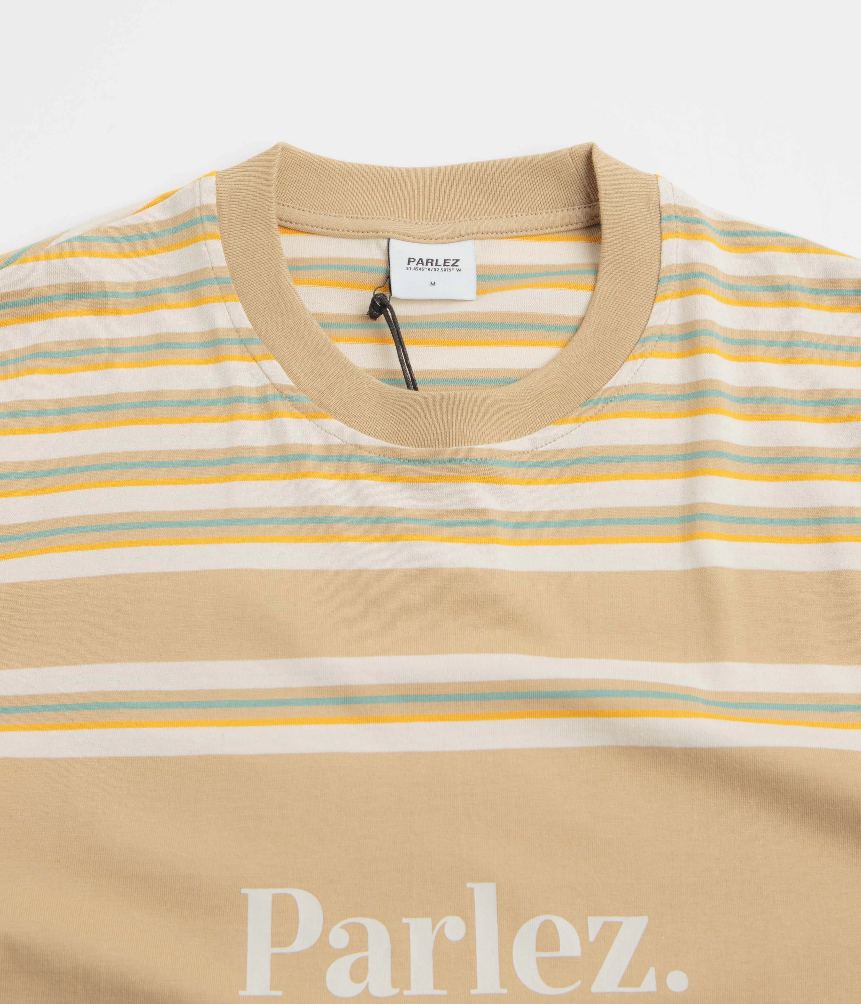 Parlez Solar YD Stripe T-Shirt - Greige Versatile Style Trend Outdoor Leisure