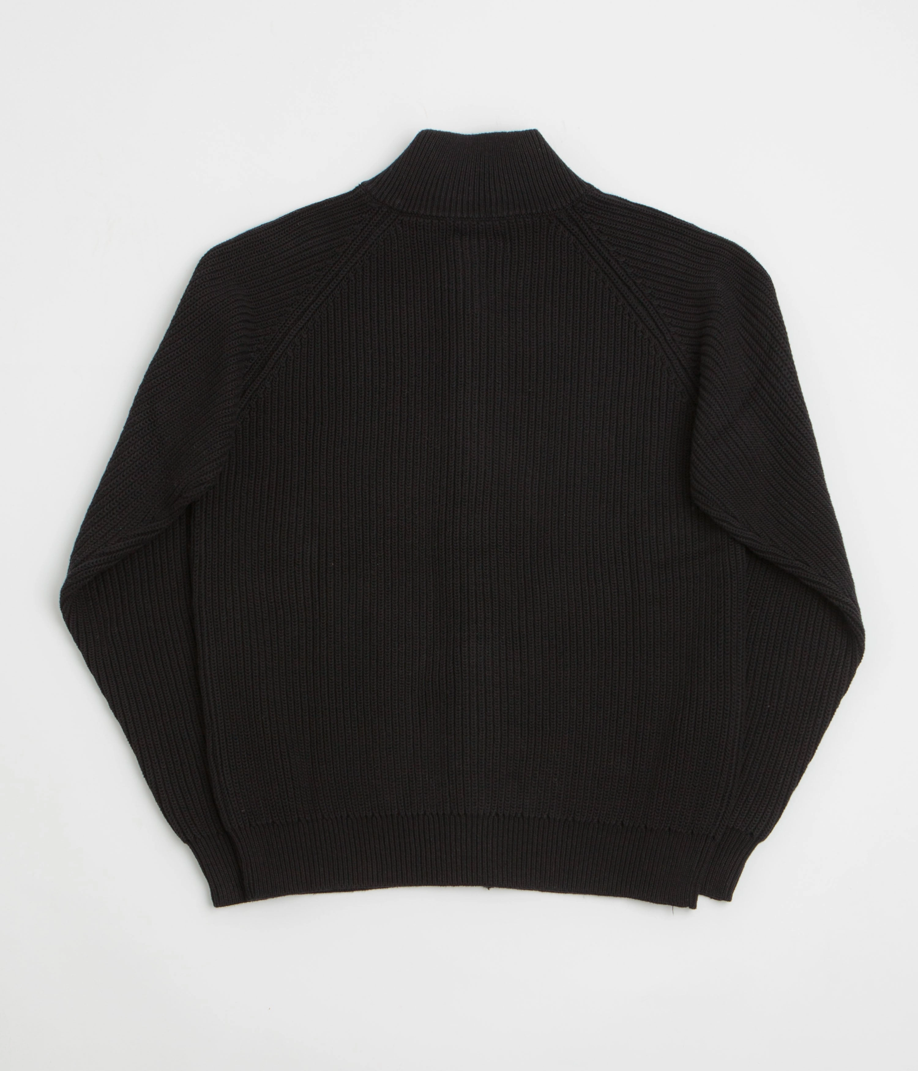 Butter Goods Dragon Zip-Thru Knit Sweatshirt - Black Blend color fast