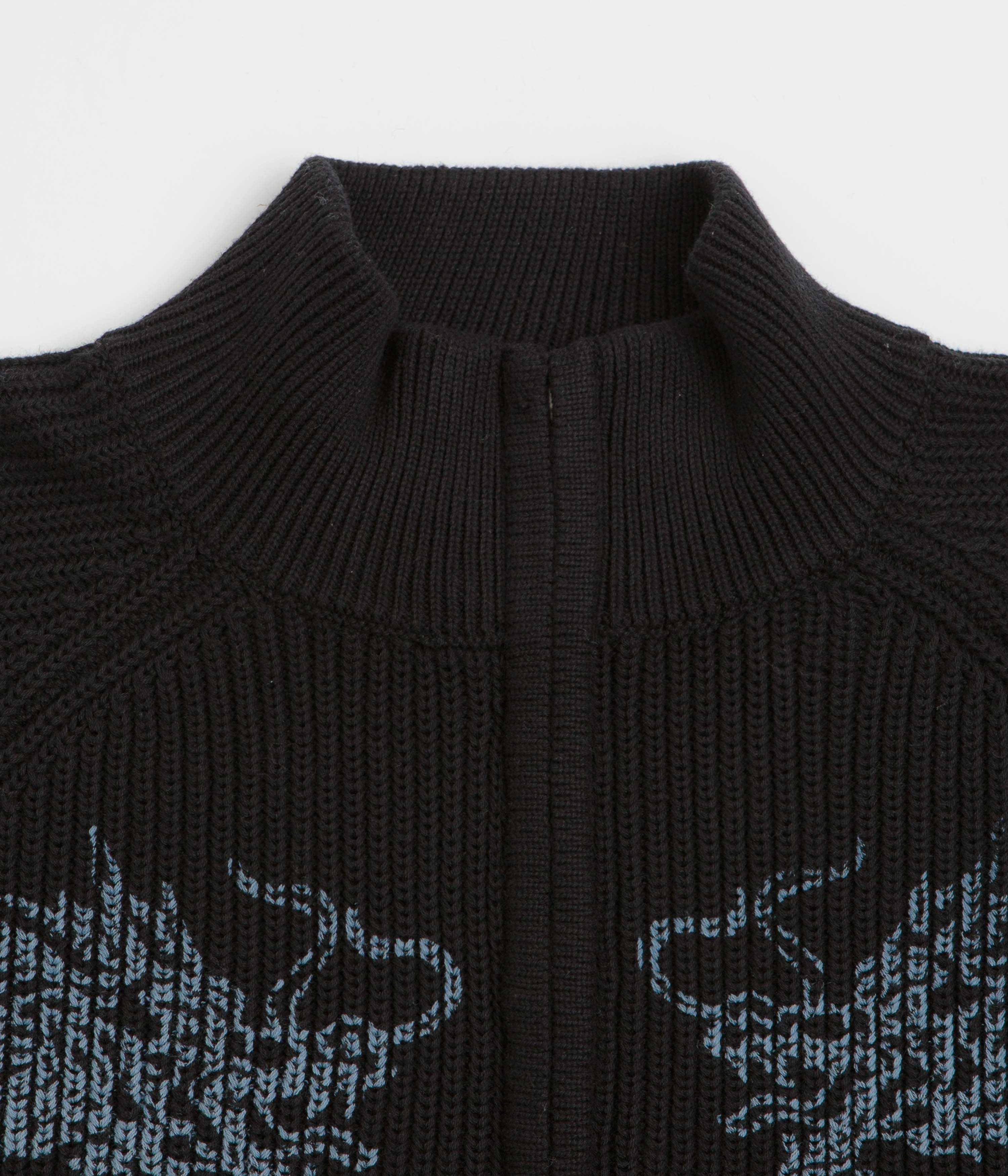 Butter Goods Dragon Zip-Thru Knit Sweatshirt - Black Casual Layers