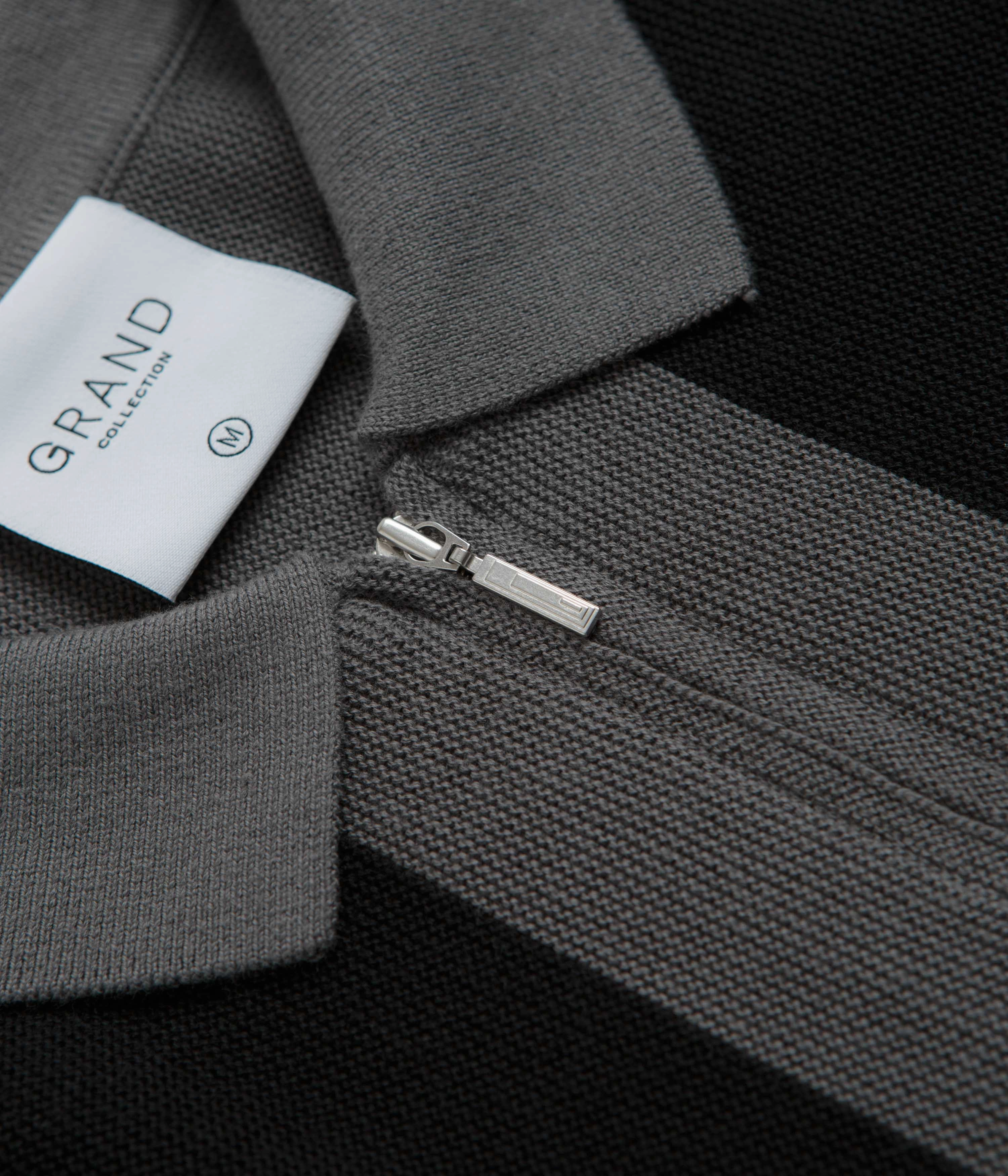 Grand Collection Knit 1/4 Zip Sweatshirt - Grey / Black product mountain adventure spirit Odor Resistant