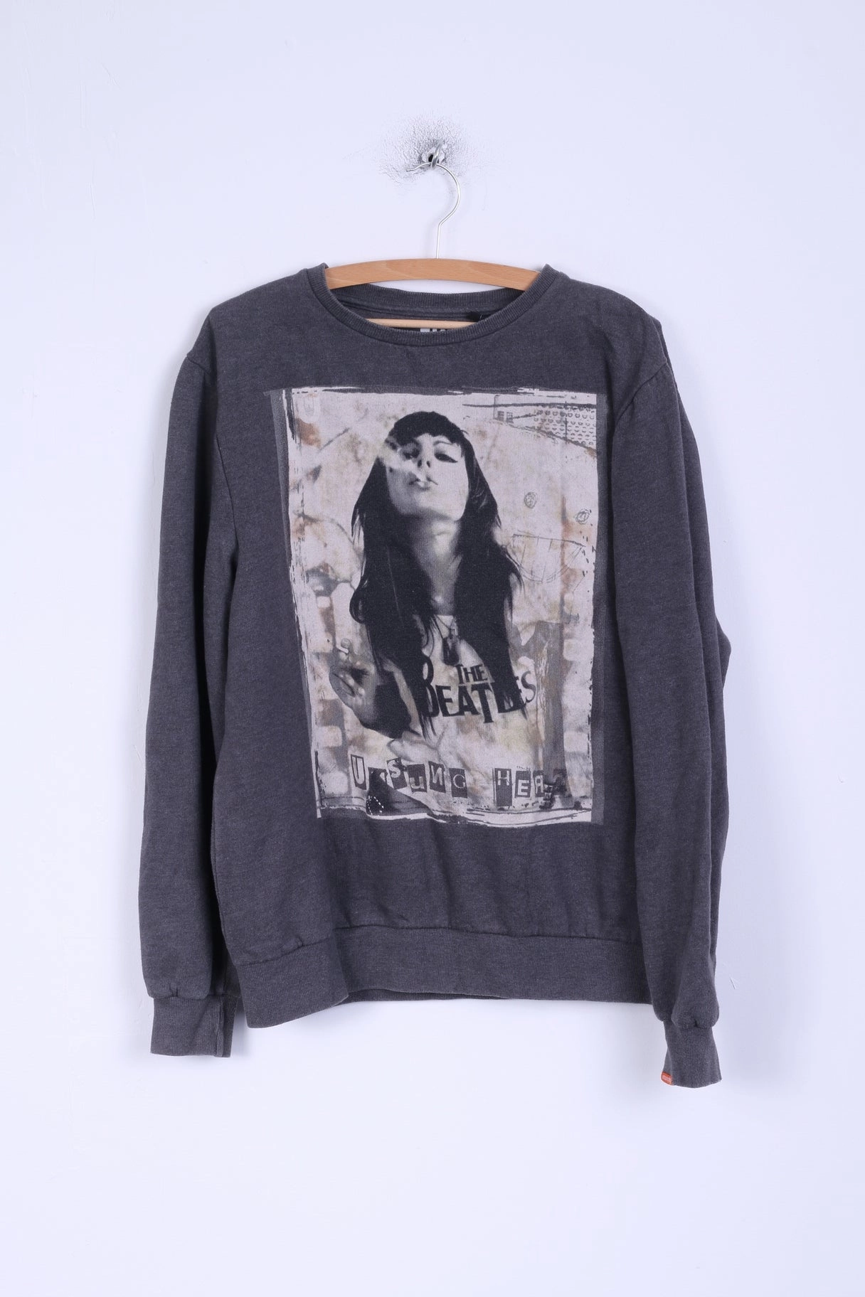 Unsung Hero Mens XXL (L) Sweatshirt Grey Cotton Graphic Crew Neck Layer Comfort