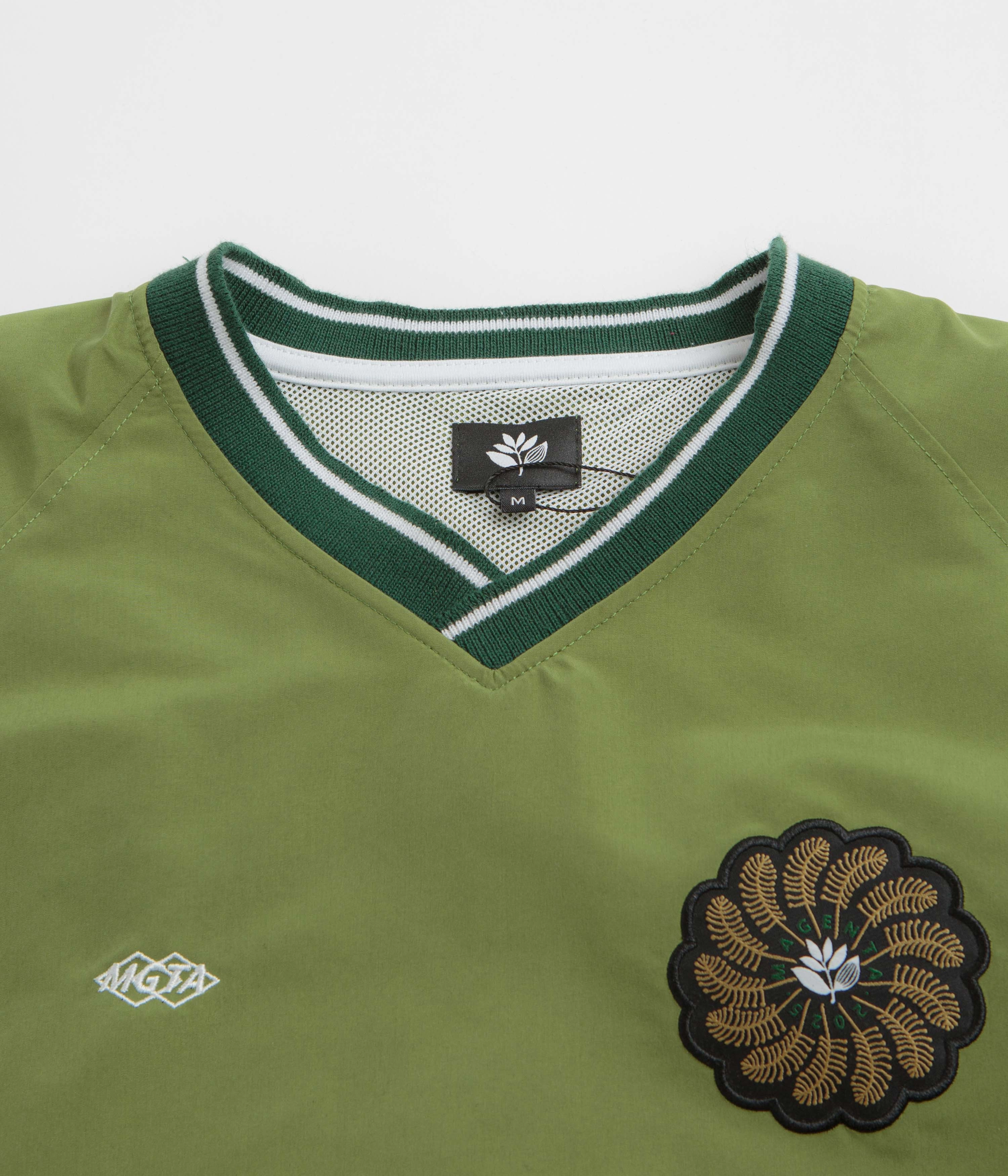 Street Minimal Magenta Tres Tech V Neck Sweatshirt - Forest Green