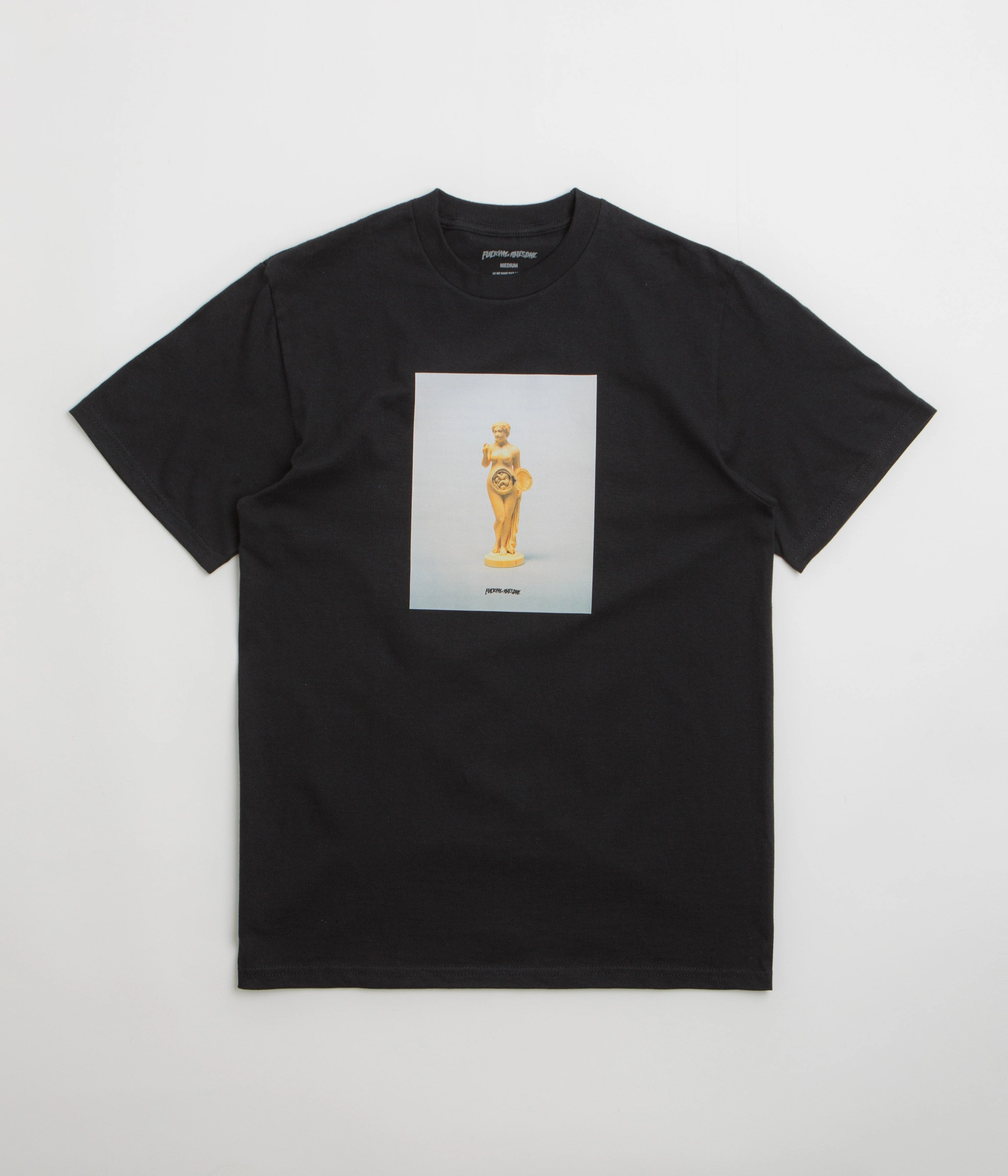 Relaxed Vibe FlexibleCollarOptions Fucking Awesome 2025 Statue T-Shirt - Black