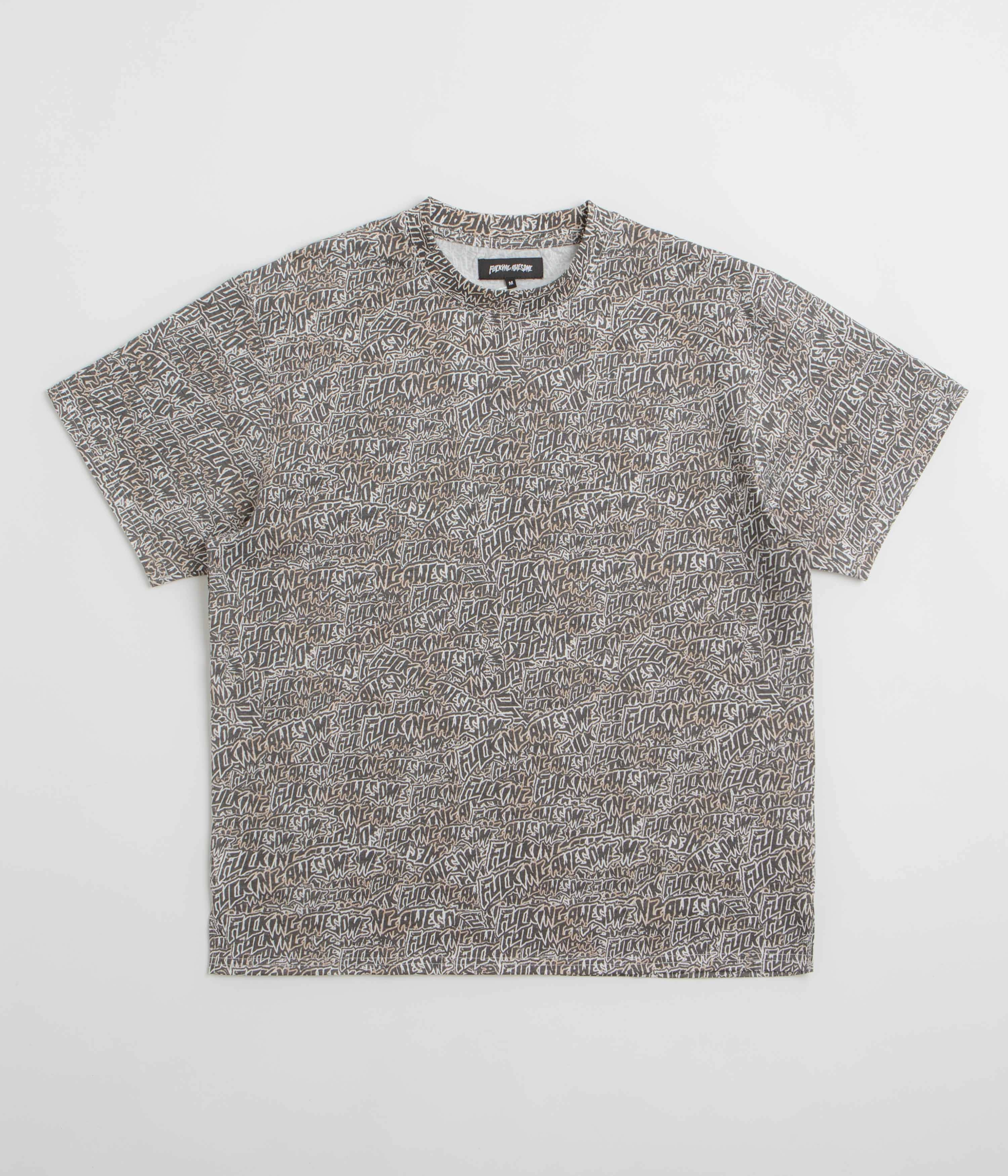 Fucking Awesome Burnt Sticker Stamp T-Shirt - All Over Print Comfort Fit Cozy Essentials