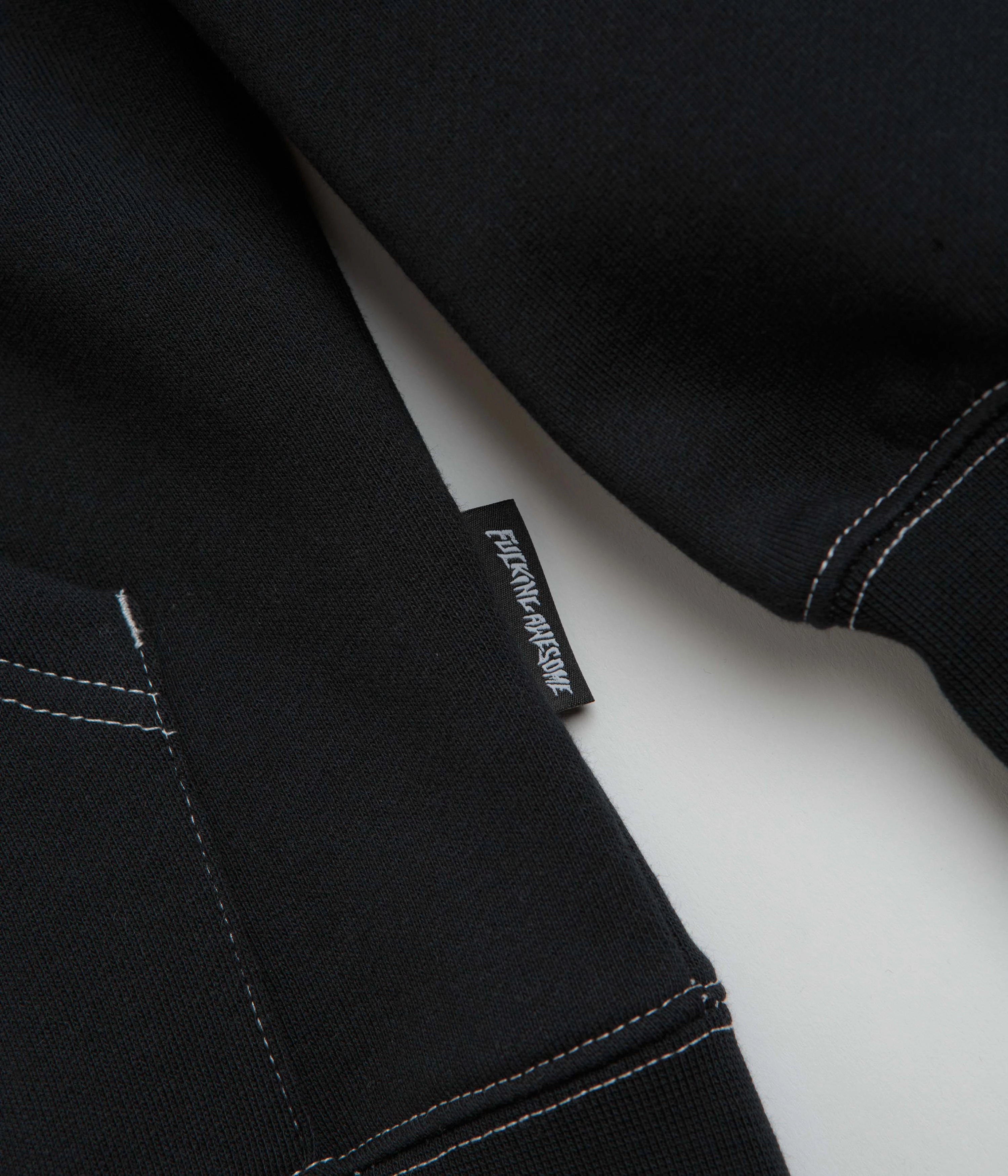 Bohemian style Tapir like Fucking Awesome Contrast Stitch Hoodie - Black