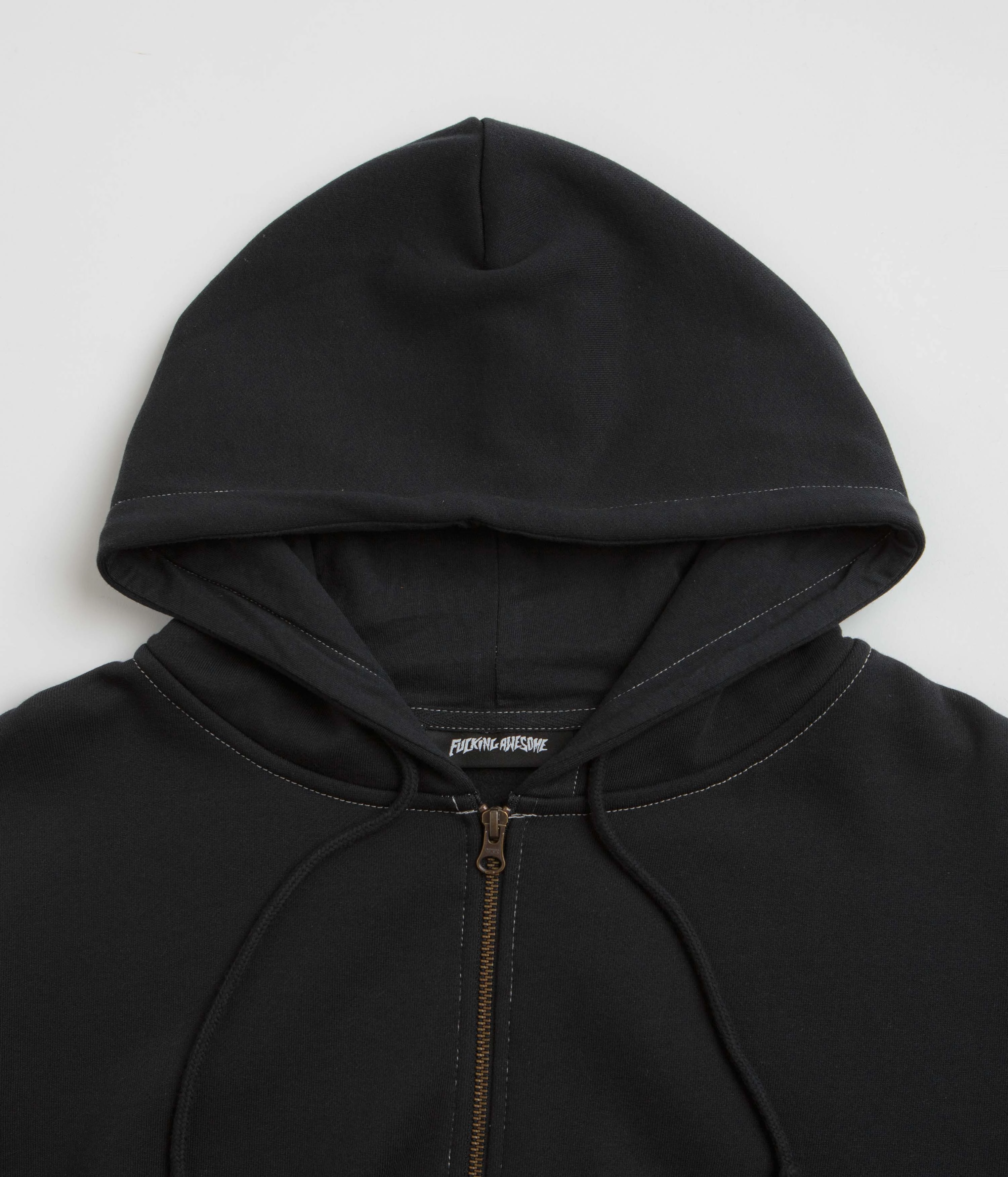 Fucking Awesome Contrast Stitch Hoodie - Black group style