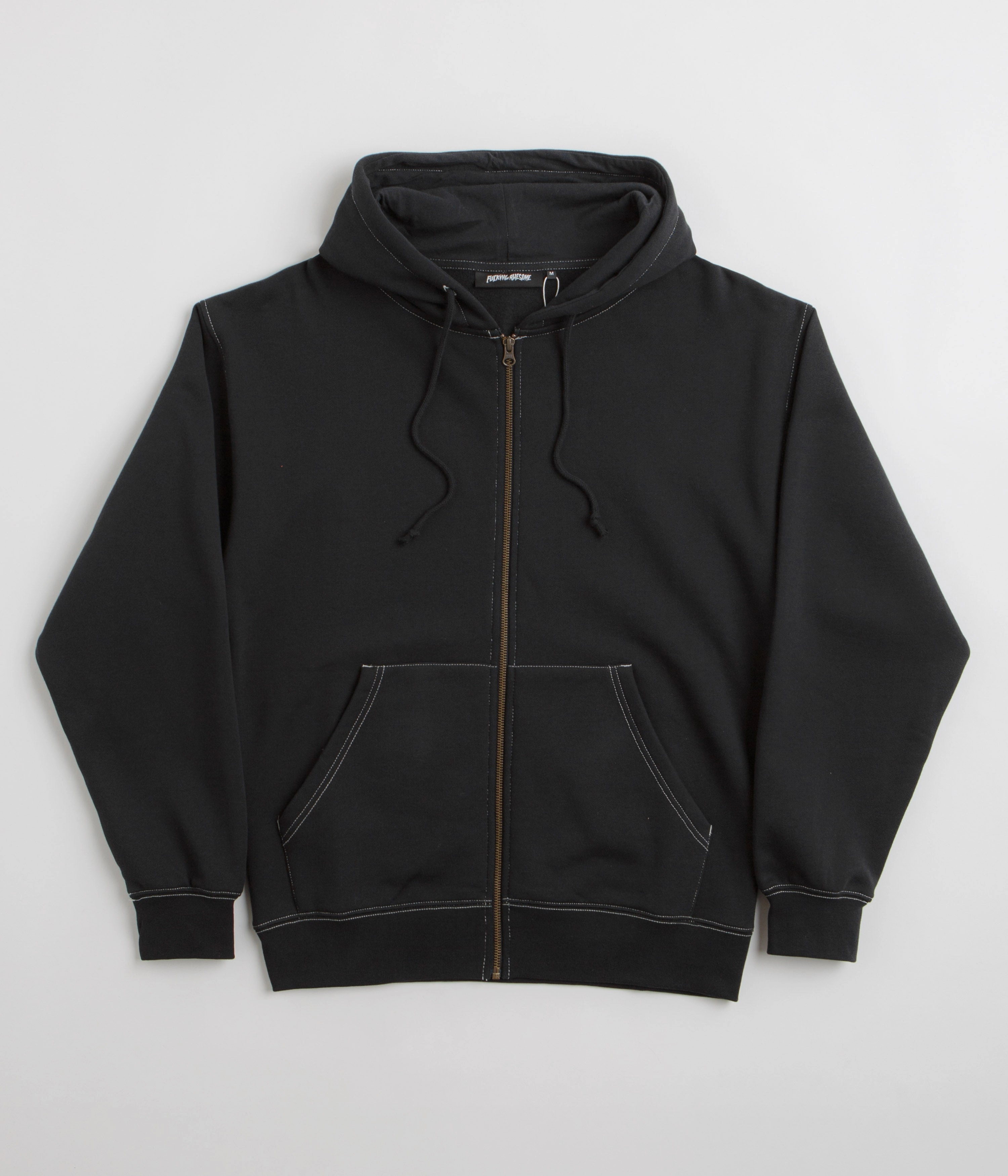 Fucking Awesome Contrast Stitch Hoodie - Black autumn clothing Breathable Material