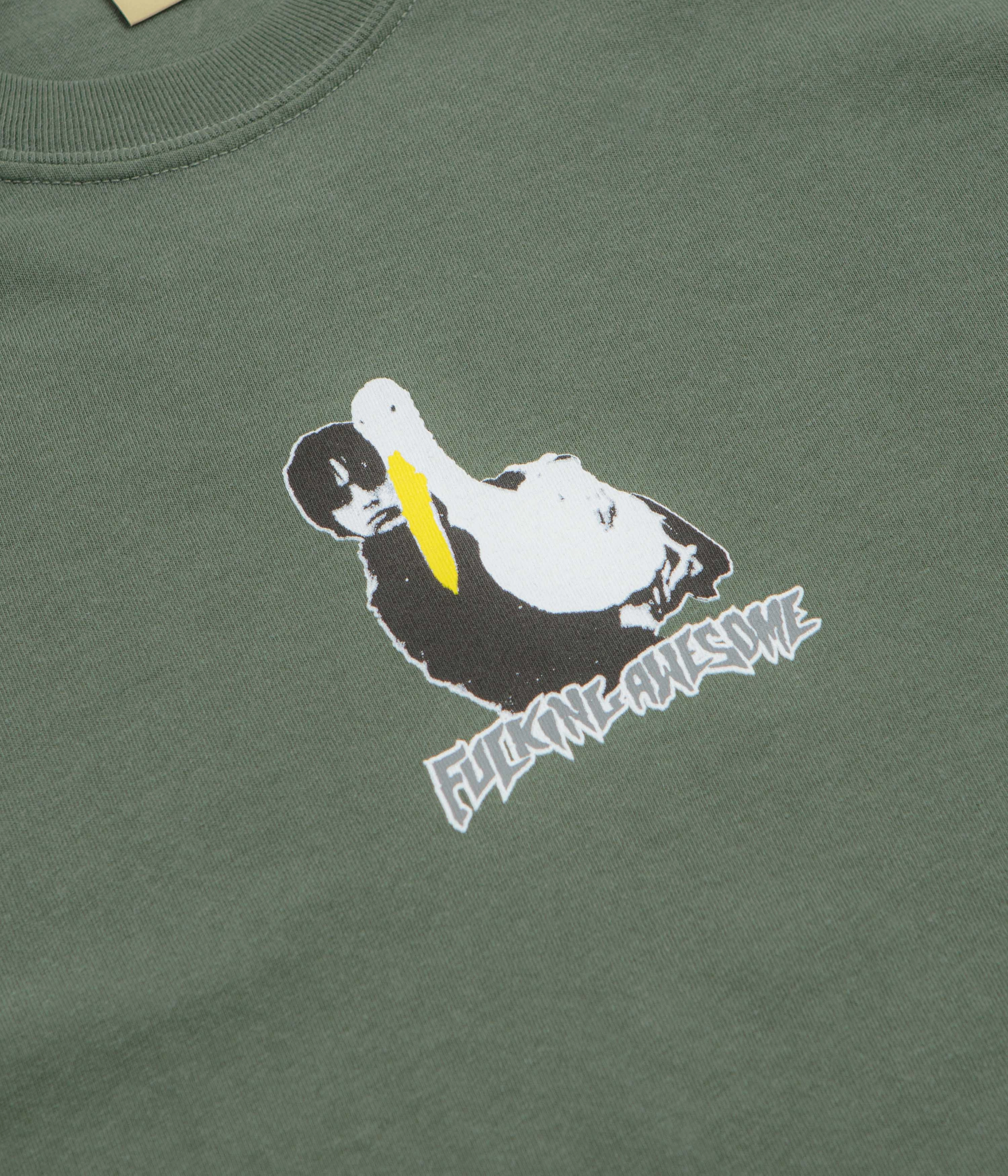 Relaxed and Comfy Universal Silhouette Fucking Awesome High Lonesome II T-Shirt - Moss