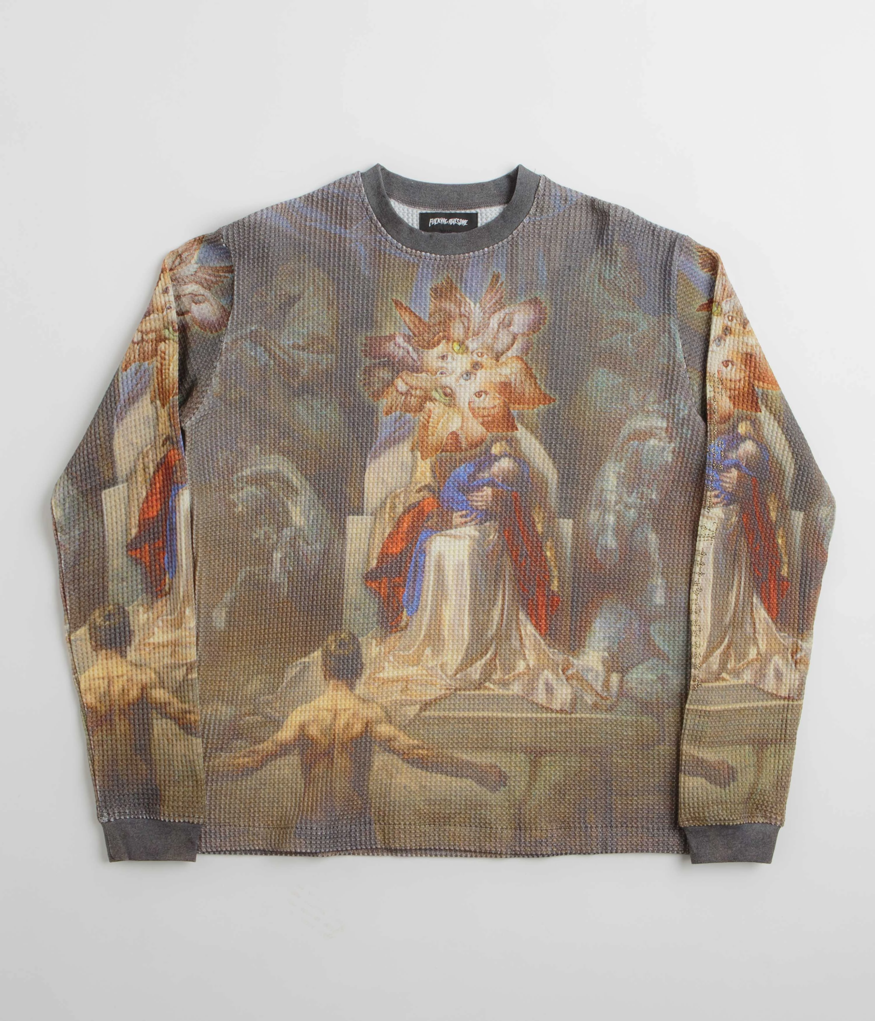 Quilted Lining Leather Fucking Awesome Madonna Thermal Fleece Sweatshirt - All Over Print