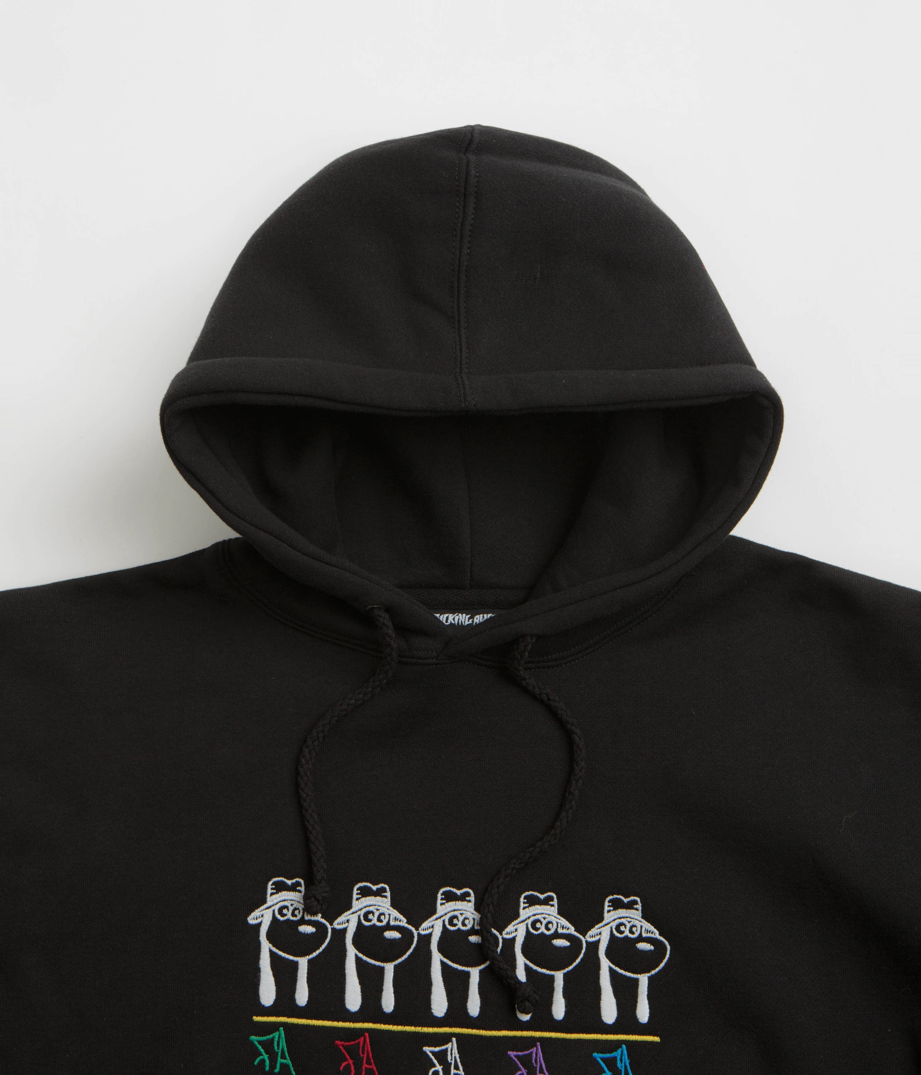 DIY wear Street Mood Fucking Awesome Spike Repeat Embroidered Hoodie - Black