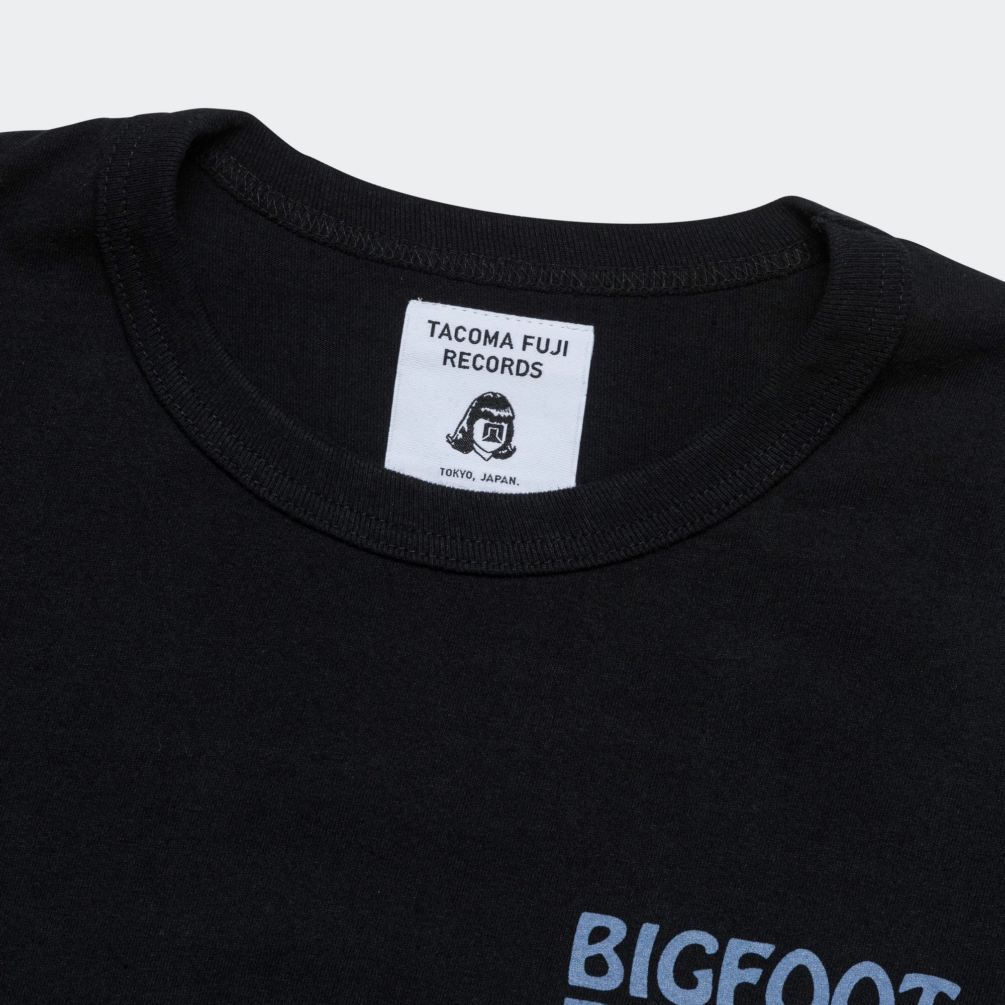 Fuji Records Bigfoot Logo LS Tee x Tacoma - Black Recycled Polyester Thread