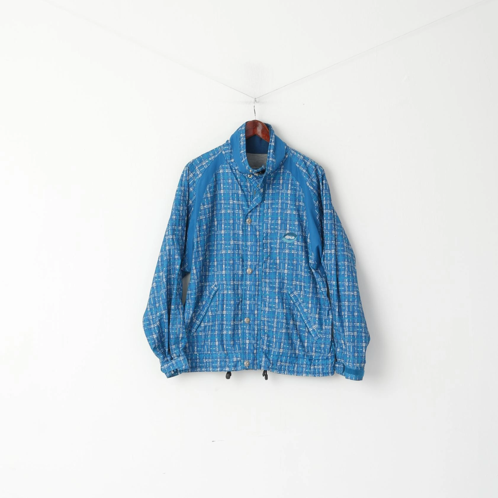 Technique car Odlo Men 48/50 M Jacket Blue Check Full Zipper Vintage Protec Sports Top