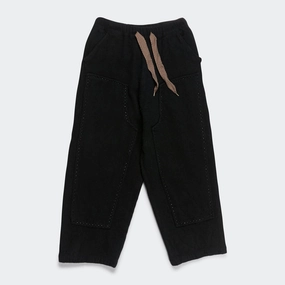 Fulling Wool CASA Pants - Black Travel-Ready Daily Motion