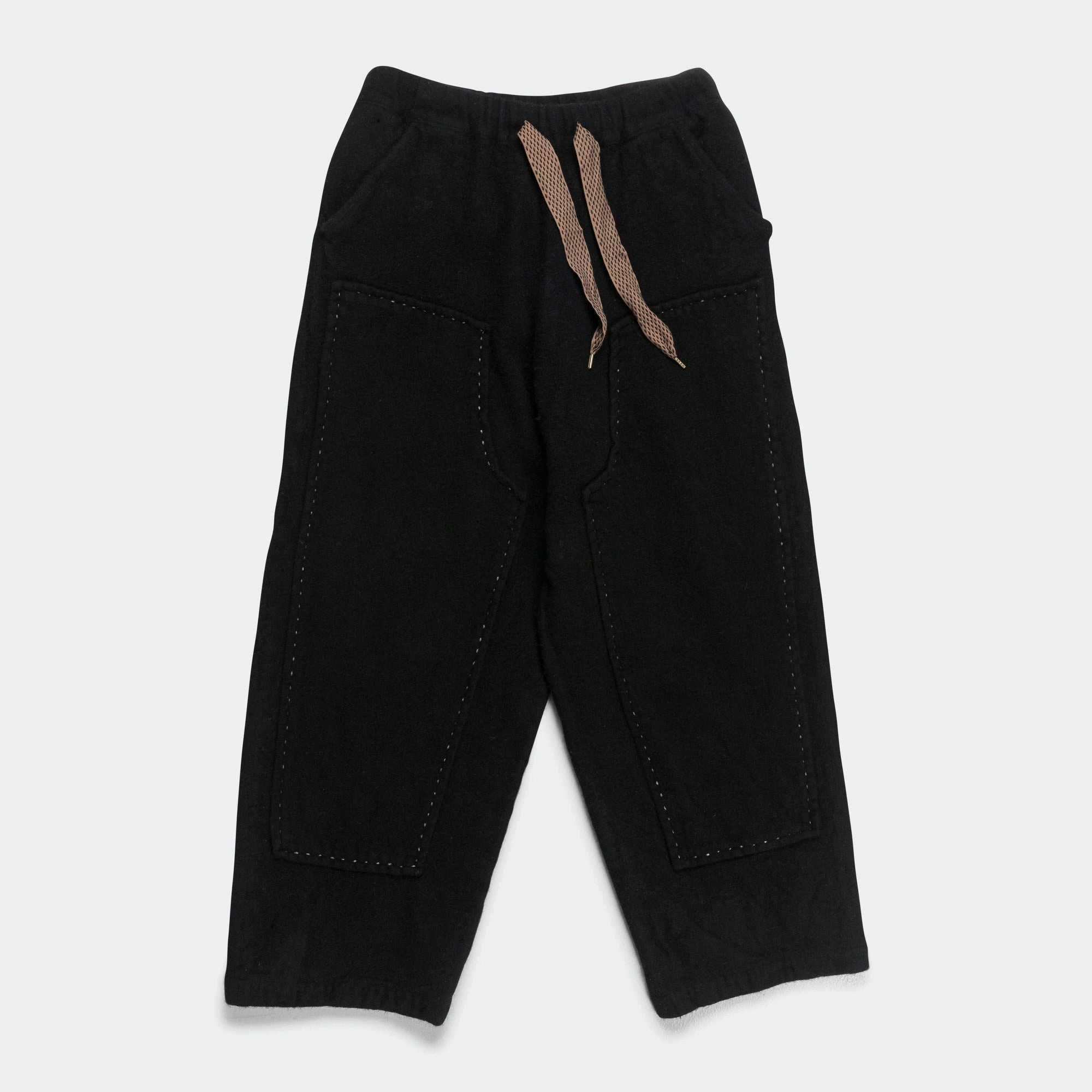 Fulling Wool CASA Pants - Black Travel-Ready Daily Motion