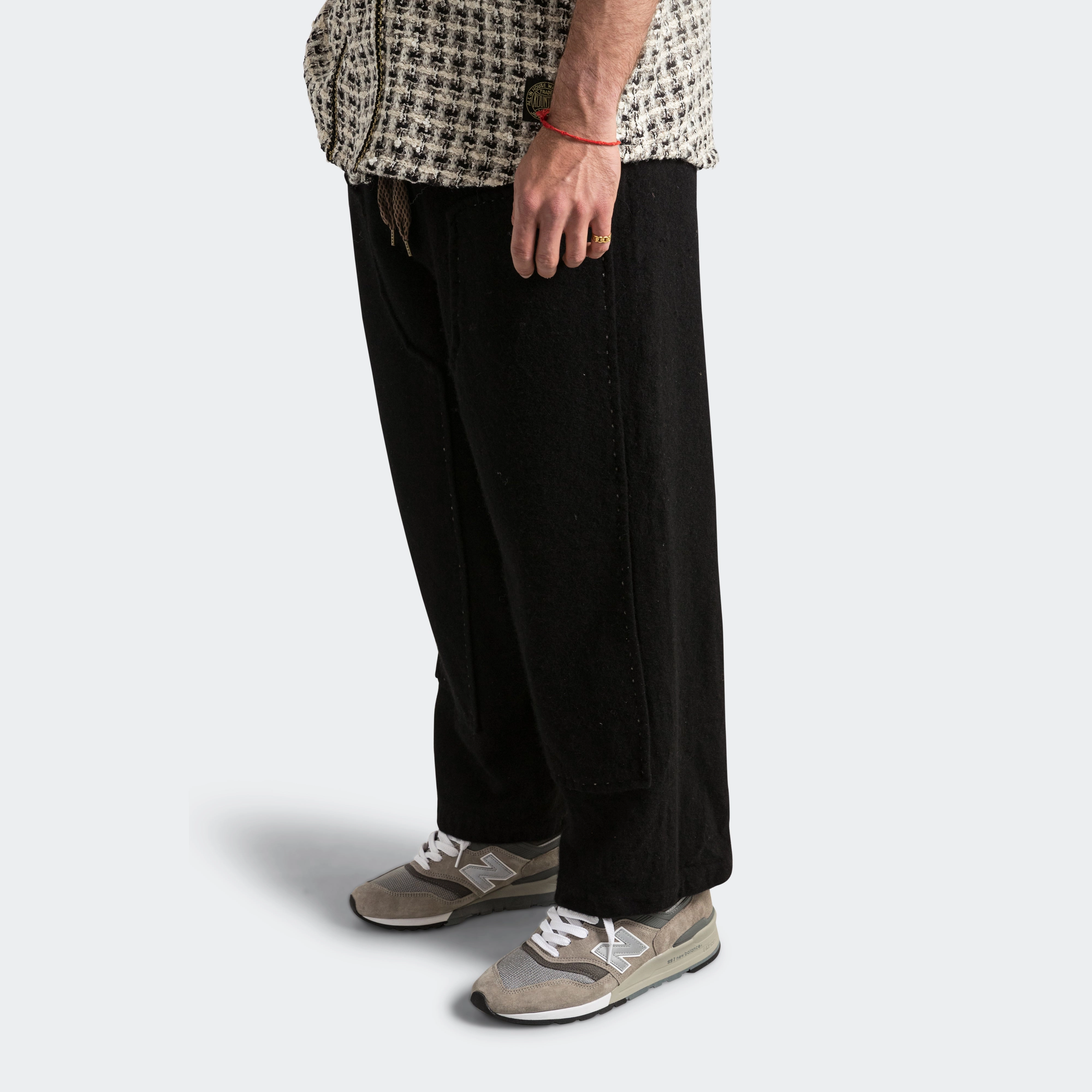 Fulling Wool CASA Pants - Black Tailored Silhouette