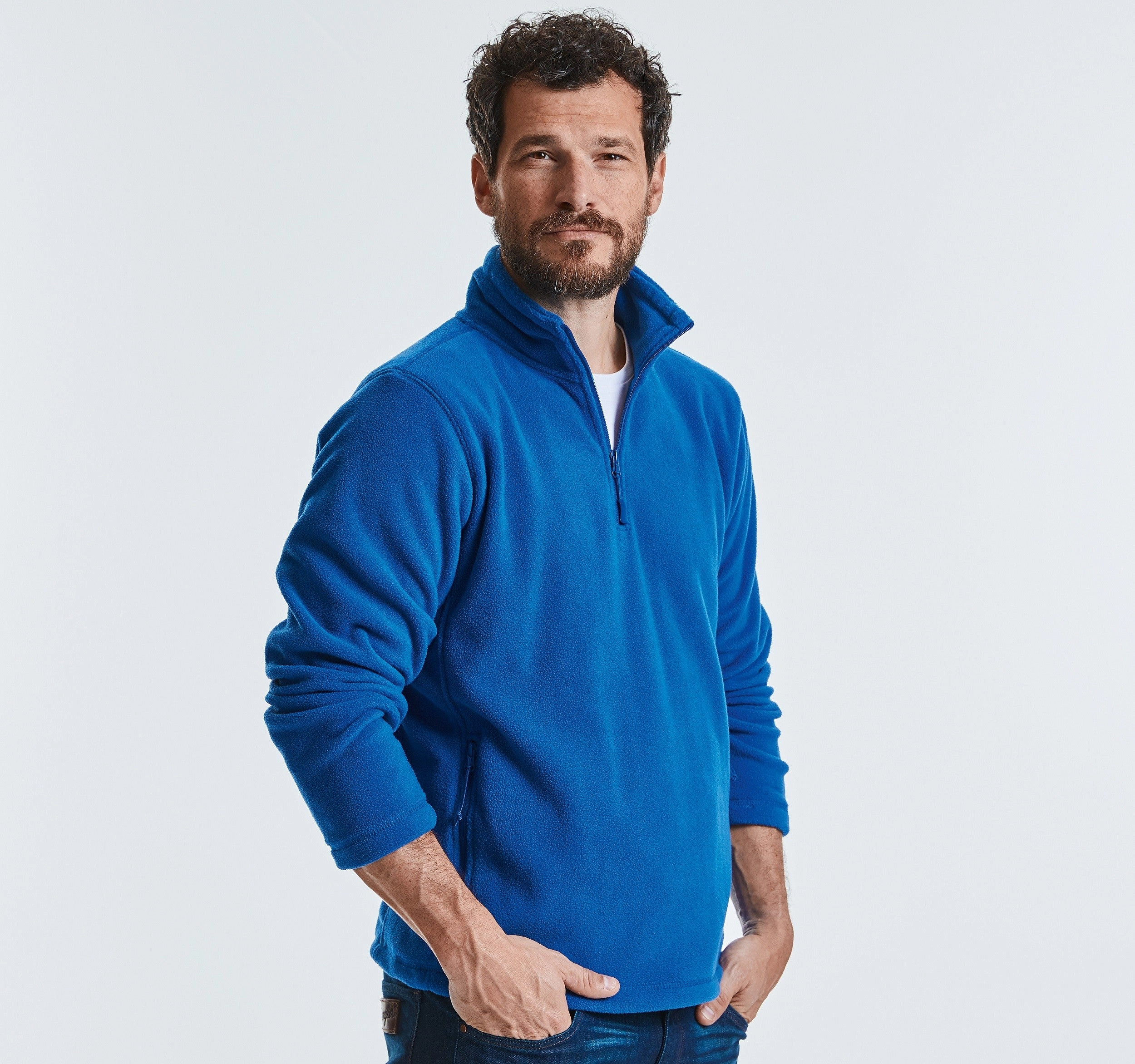 Seamless Shoulder Light Warmth Quarter Zip Outdoor Fleece | BLACK