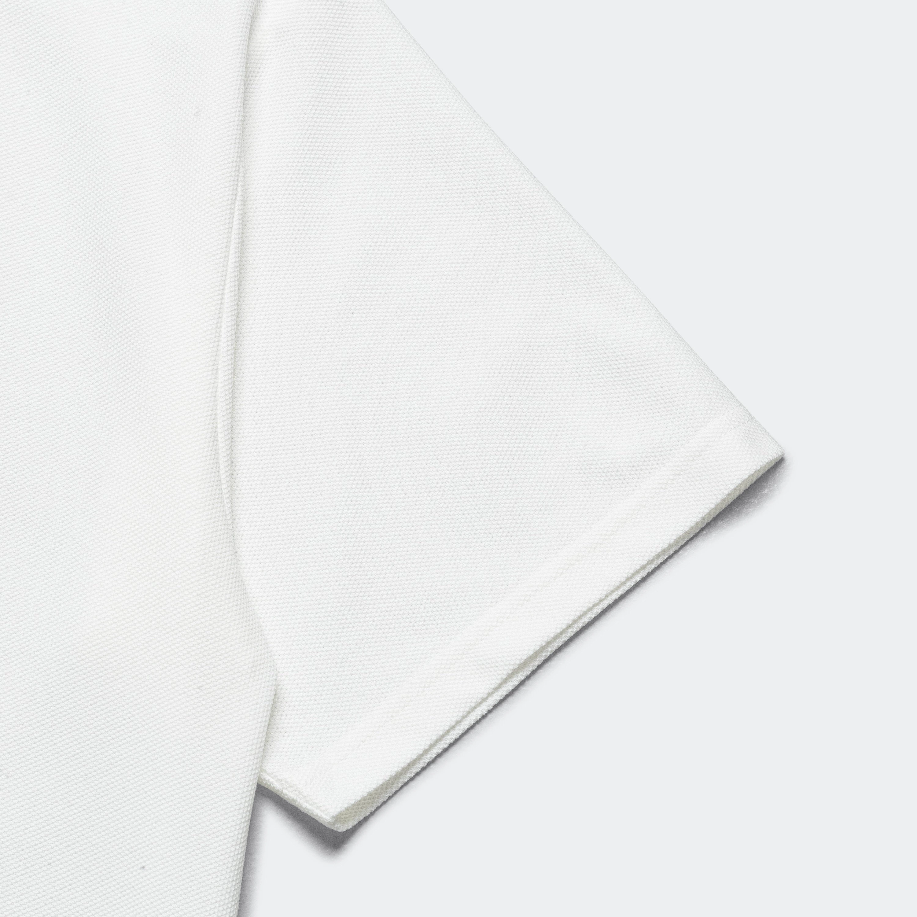 Versatile Wear Mock Neck SS Tee - White Cotton Pique
