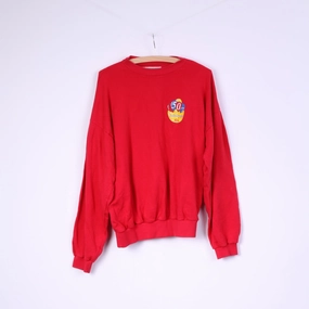 Premium Quality Stedman Mens XL Swetashirt Red Cotton Jumper Vintage 50ars Jubileum ICA