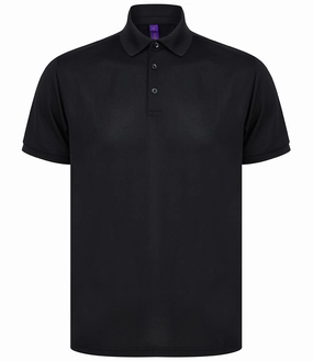 Recycled Polyester Pique Polo Shirt | BLACK Breathable knit Timeless Style