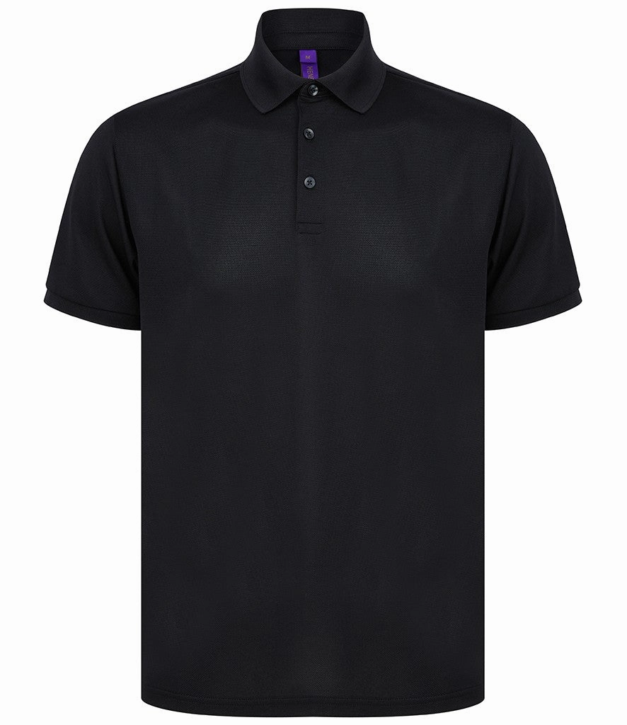 Recycled Polyester Pique Polo Shirt | BLACK Breathable knit Timeless Style